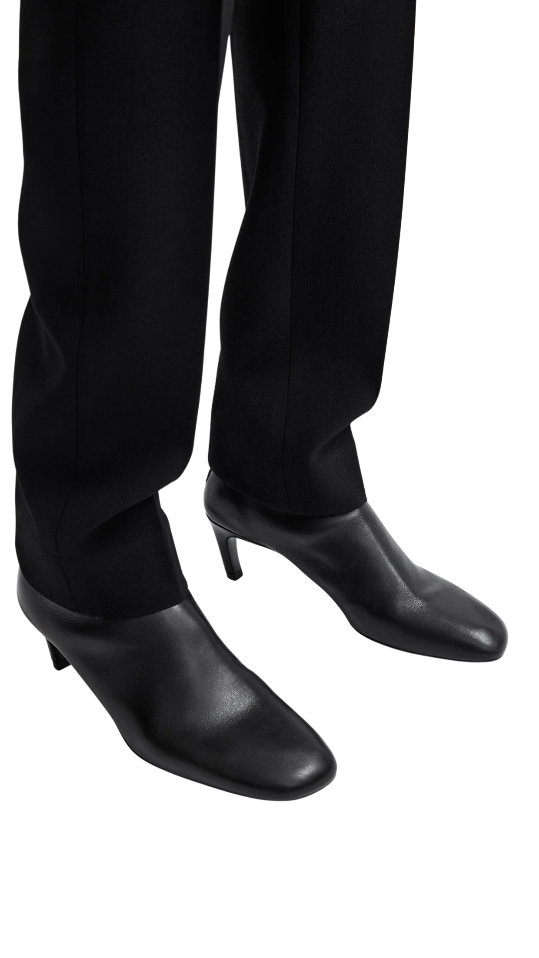 Nappa Mid-Heel Boots Black