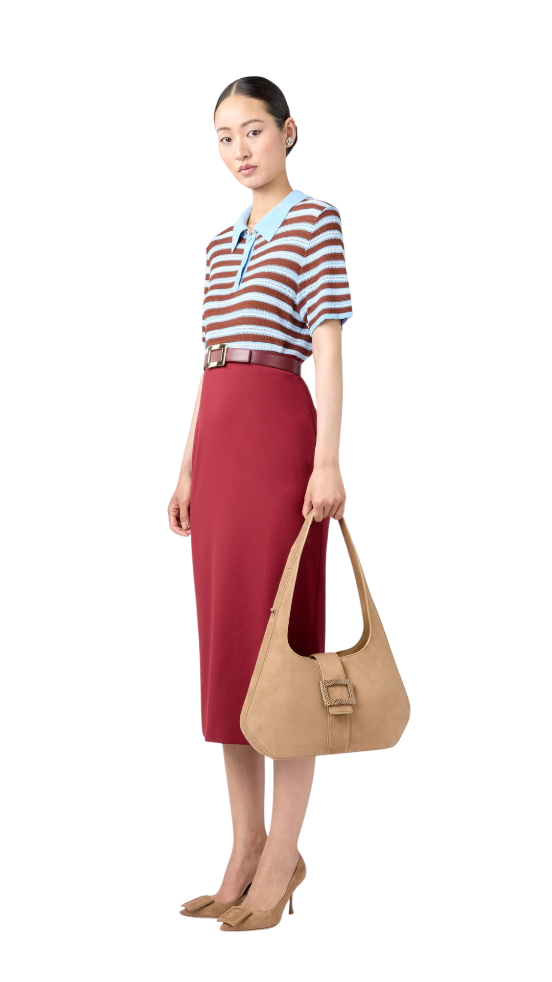 Viv' in The City D'Orsay Pumps in Beige Suede