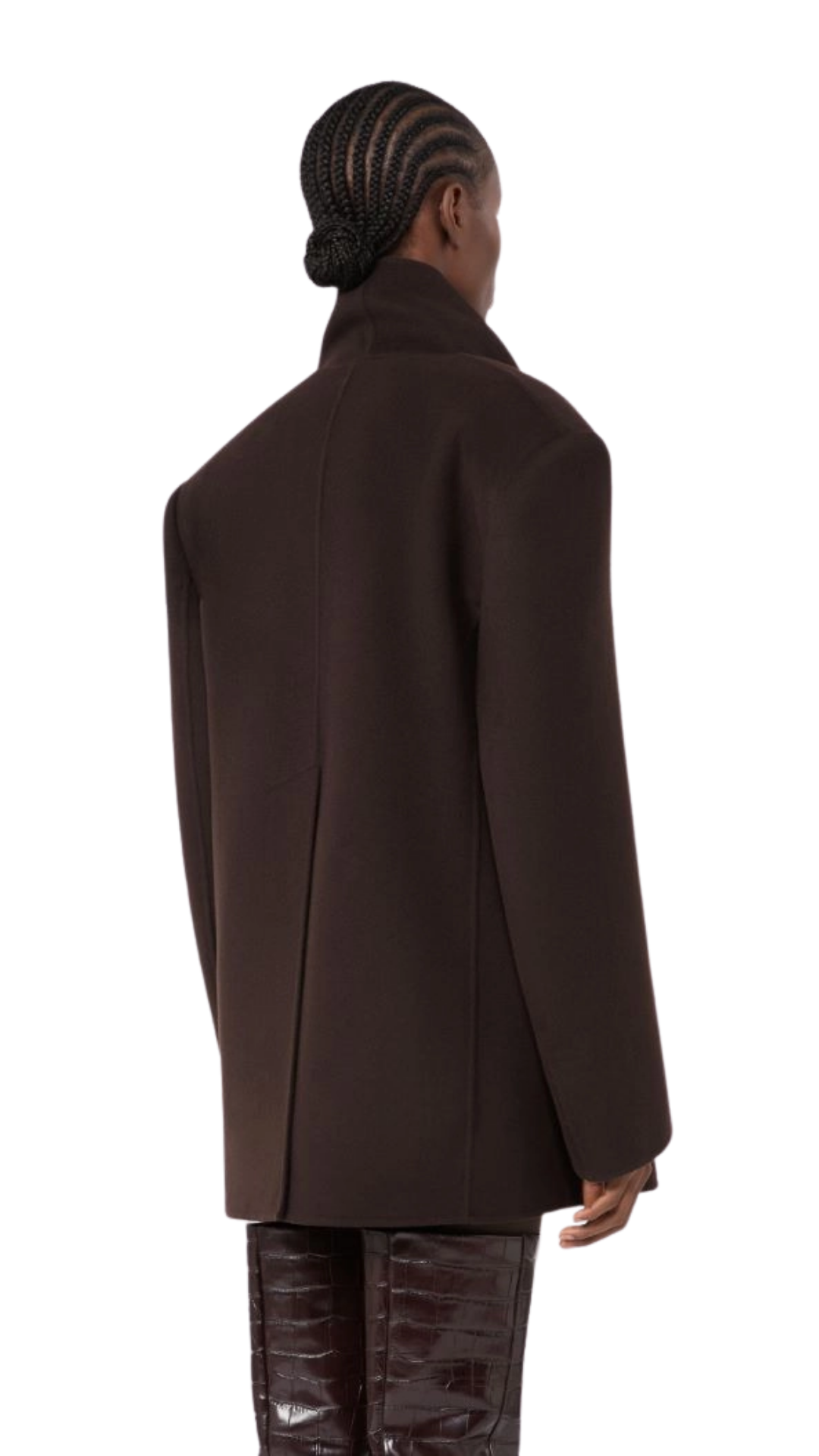 Straight Pure Wool Jacket in Coffee