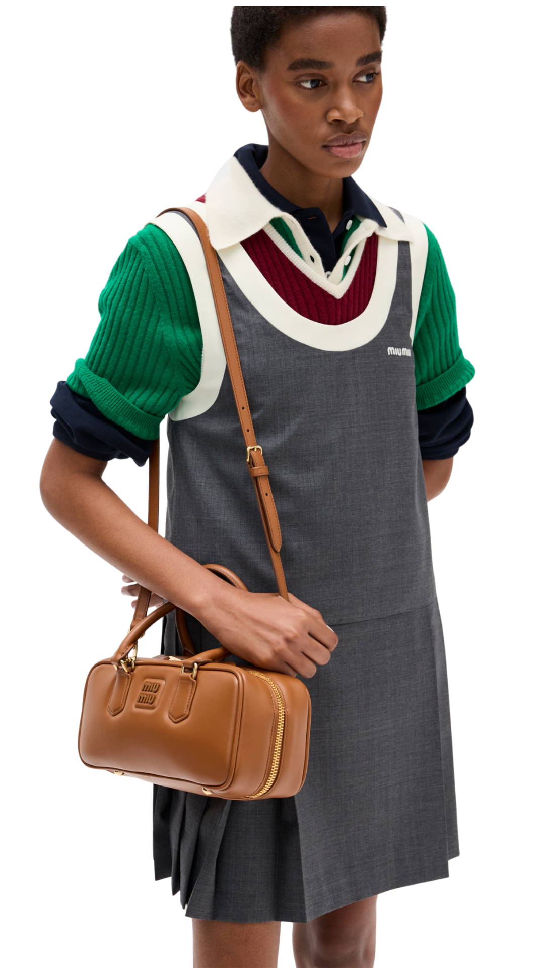 Arcadie Leather Bag in Cognac