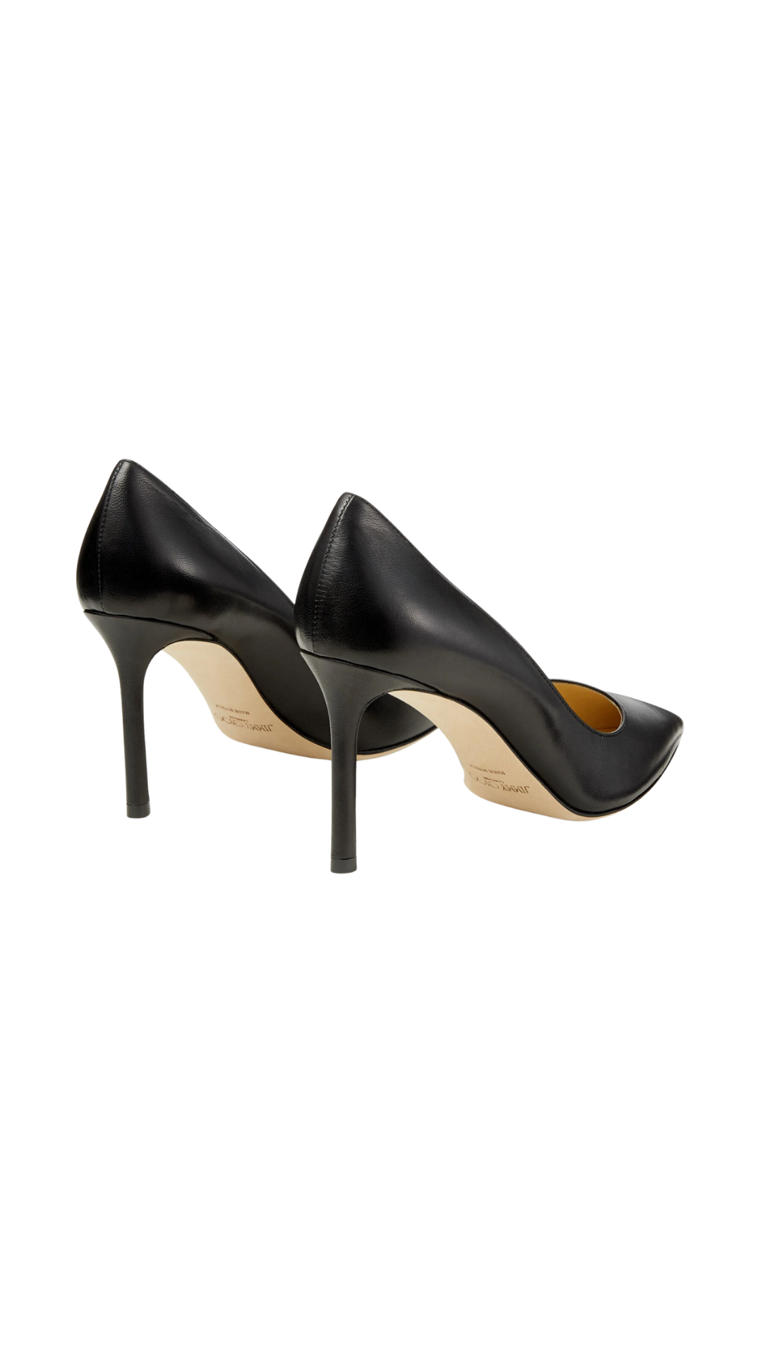 Romy 85 in Black Kid Leather Pointy Toe Pumps