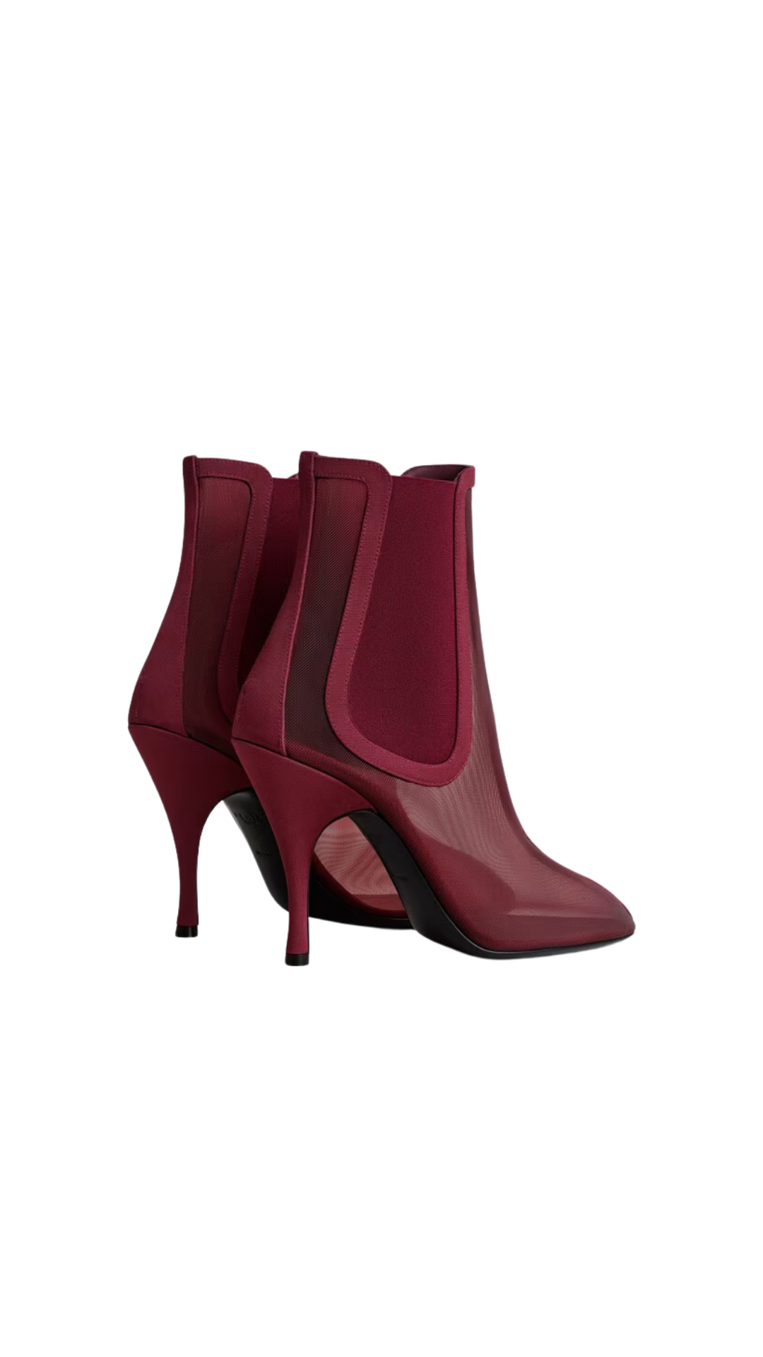 Heeled Chelsea Boots in Bordeaux Mesh