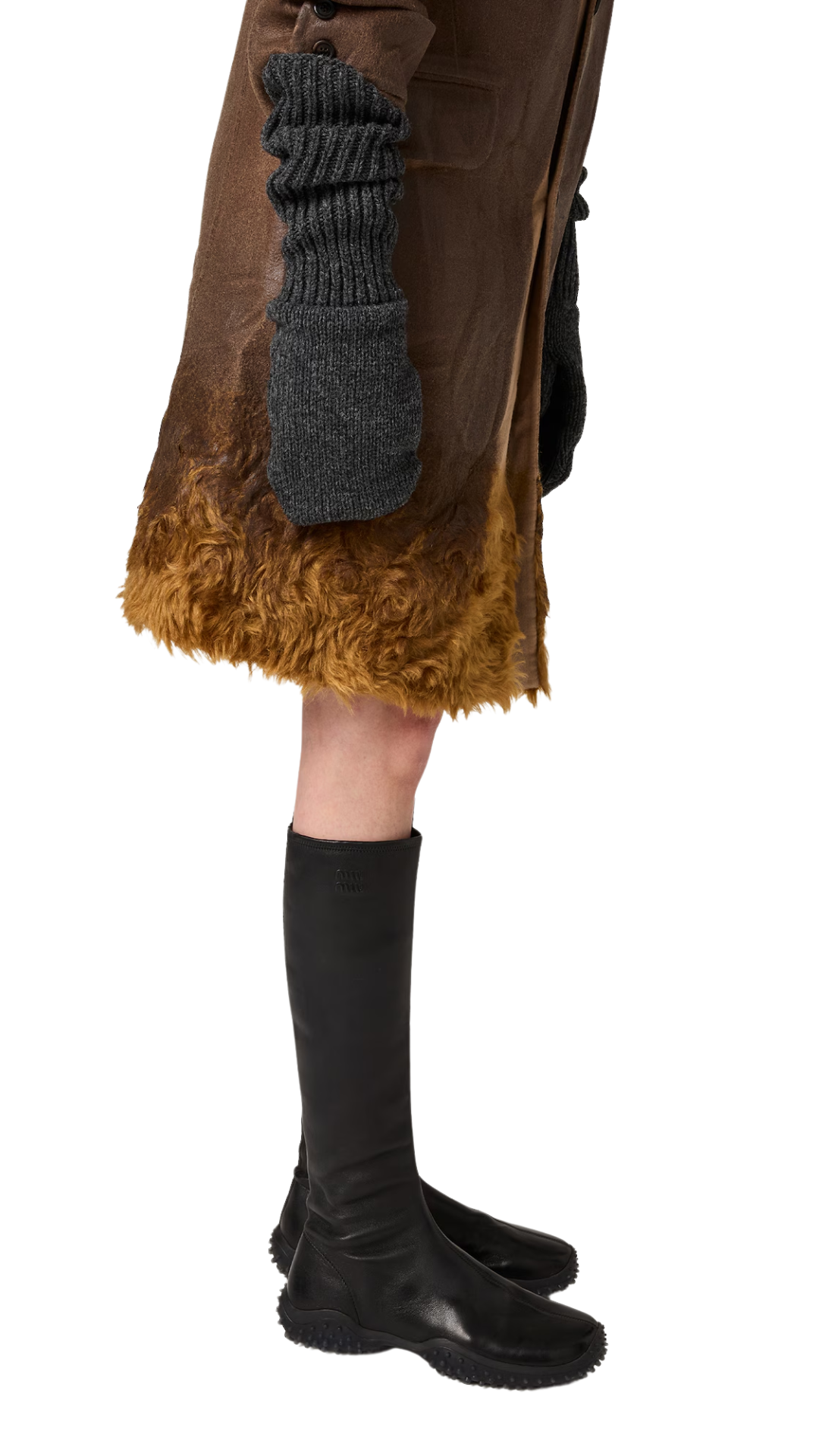 Stretch Nappa Leather Boots in Black