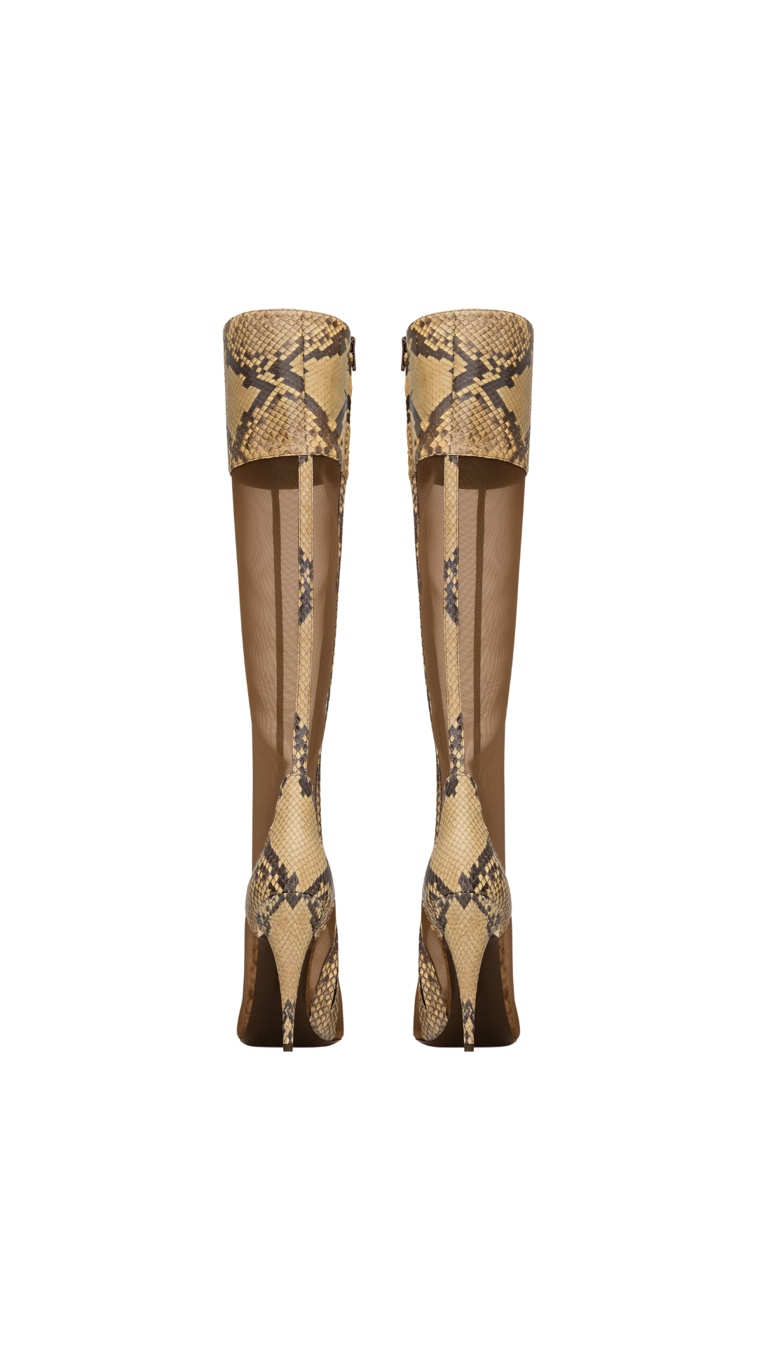 77 Boots in Sand Mesh and Python
