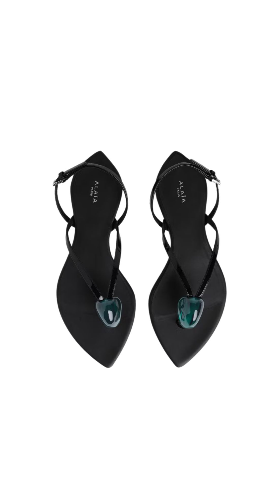 Flat Jewel Sandals in Patent Leather