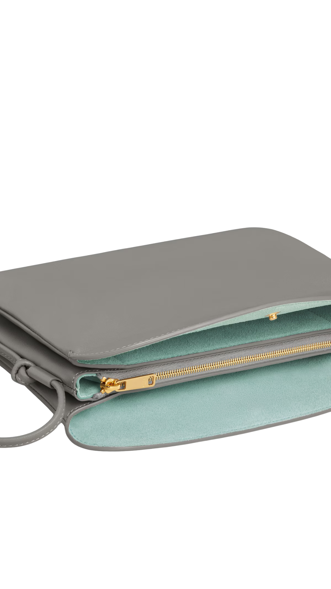Trio Flap in Light Graphite Smooth Lambskin