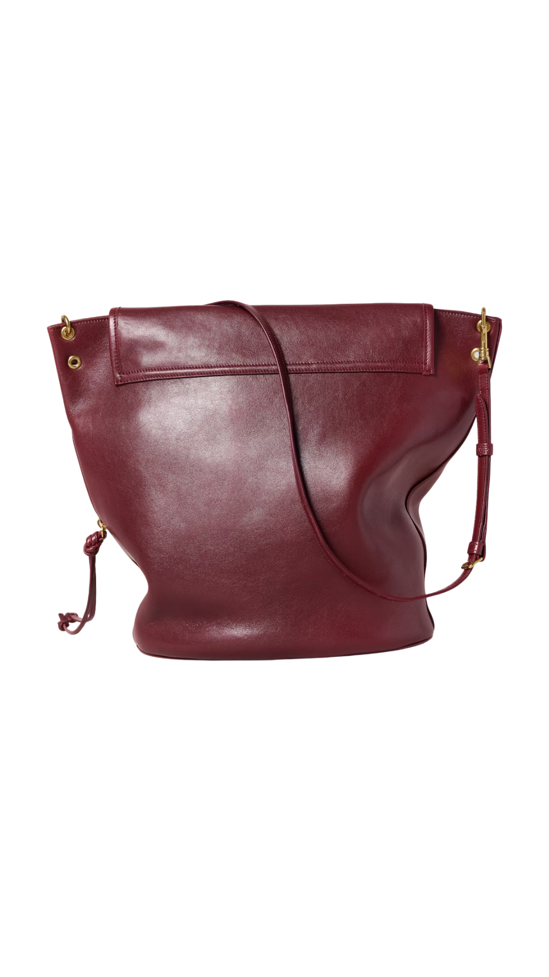 Soft Triomphe Bucket in Syrah Shiny Lambskin