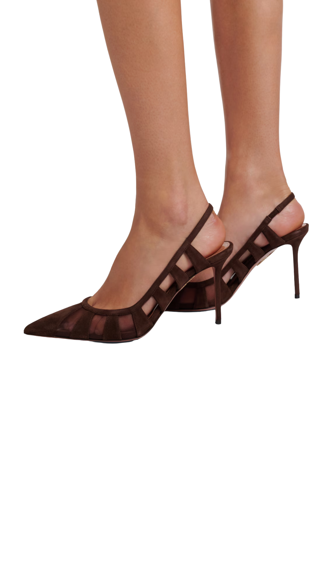 Screen Suede and Mesh Slingback Pumps