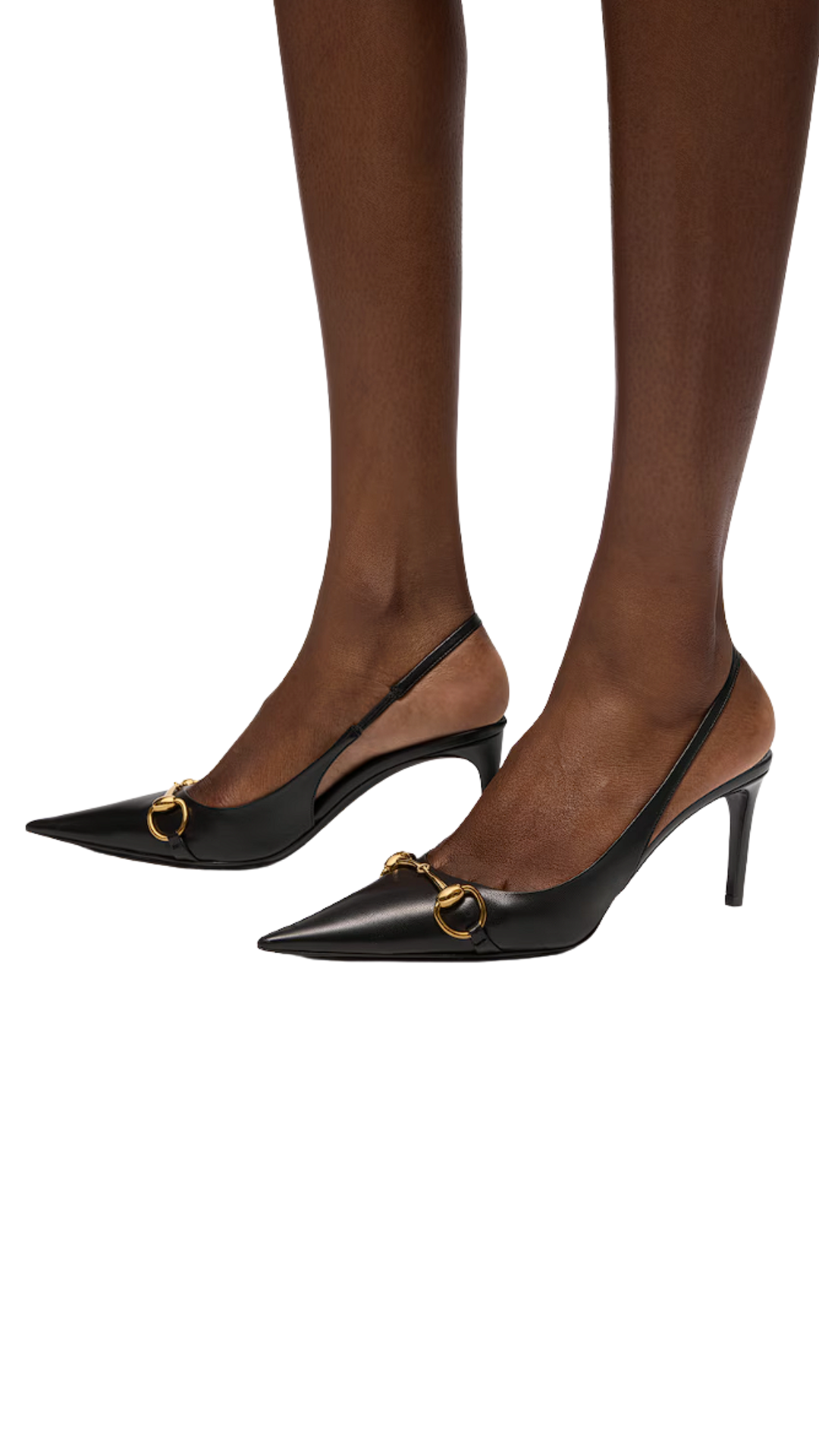 Donna Slingback Pump in Black Leather