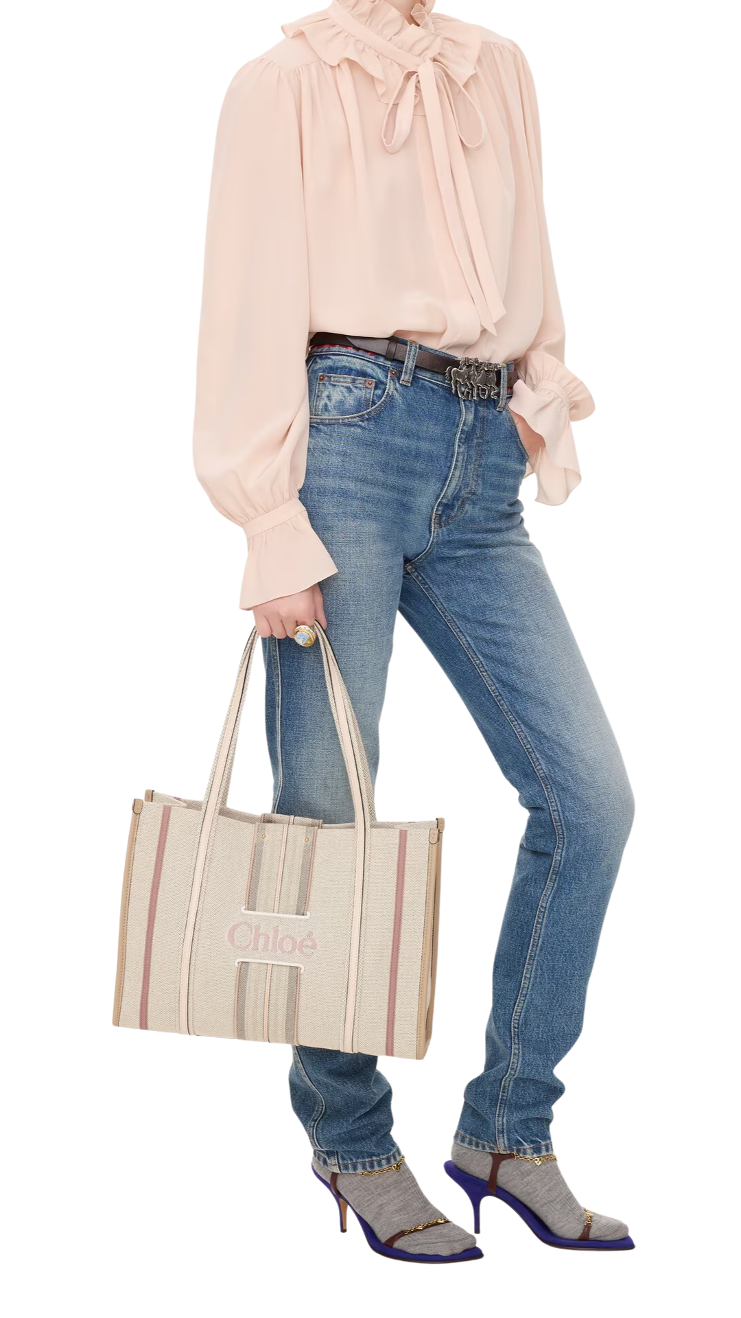 Woody Loop Tote Bag in Nude