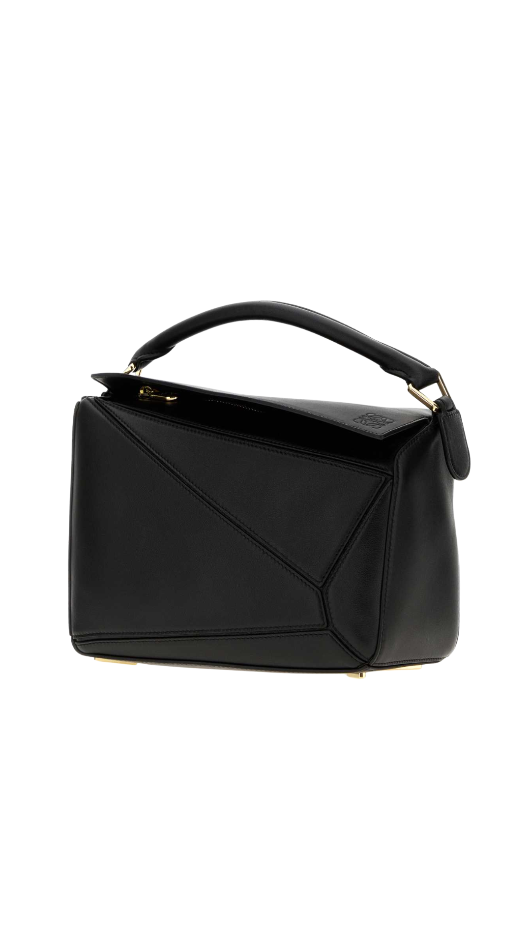 Small Featherlight Puzzle Bag in Black Nappa Lambskin