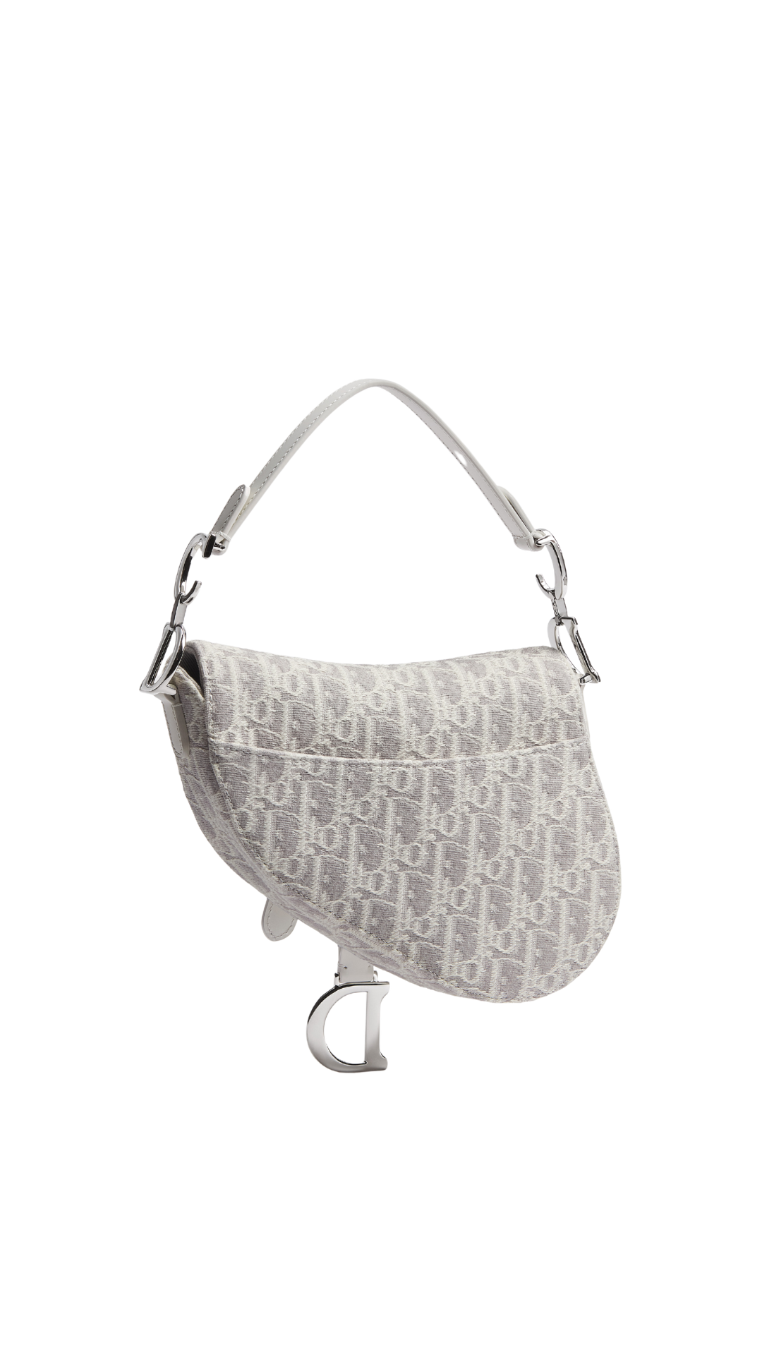 Small Saddle Bag with Strap in Latte and Gray