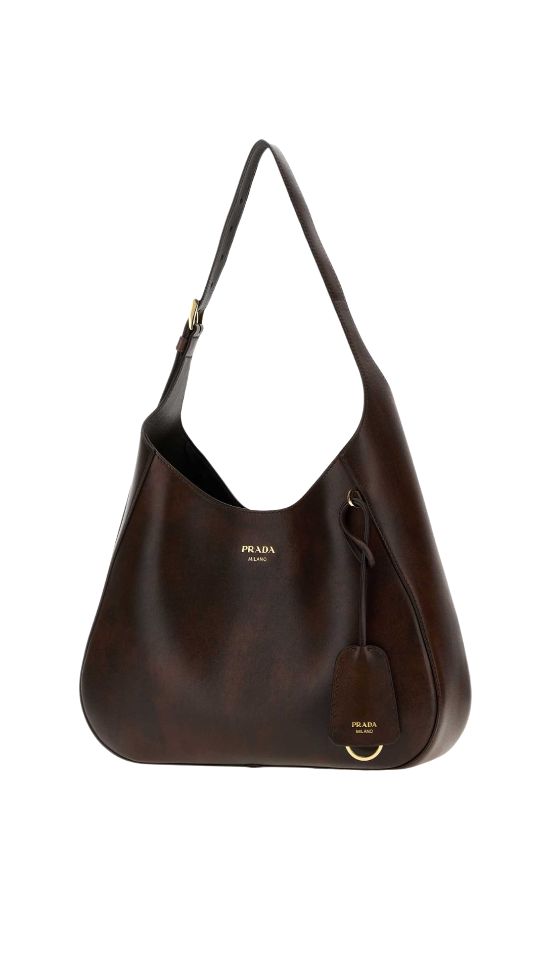 Aimée Medium Leather Shoulder Bag in Cocoa Brown
