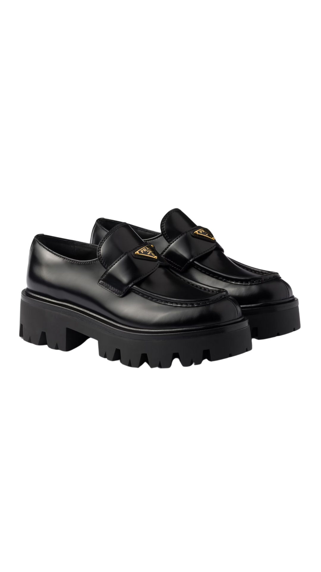 Brushed Leather Loafers in Black