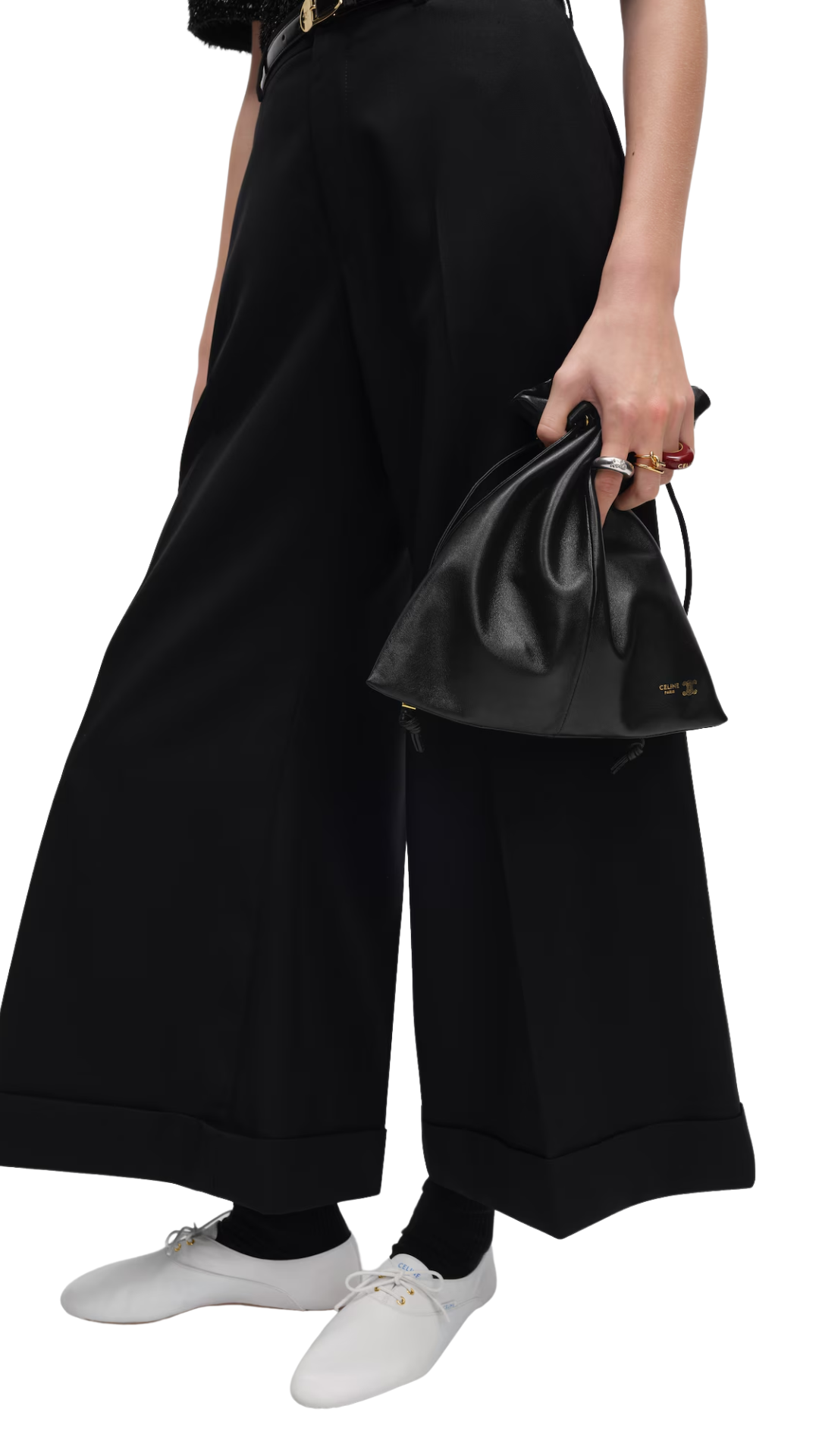 Small Crystal Pouch In Black Lambskin