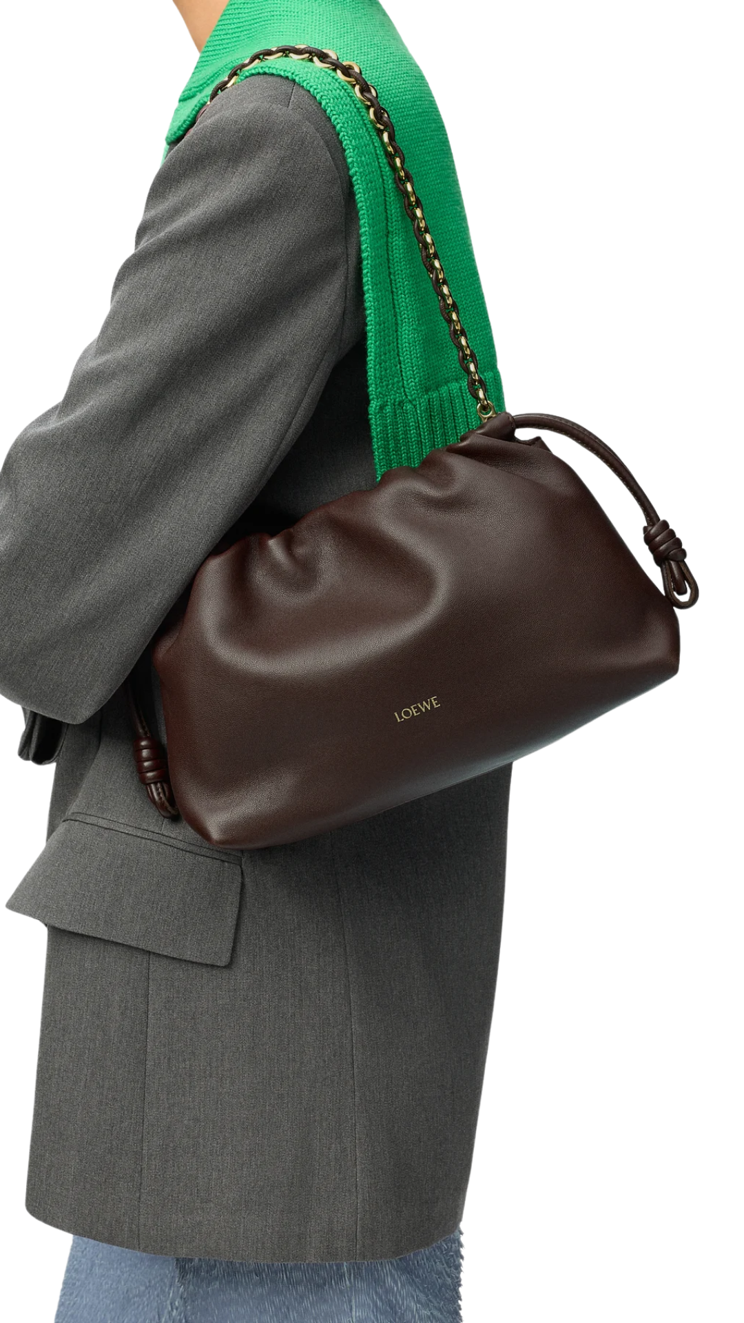 Medium Flamenco Purse in Dark Chestnut Mellow Nappa Lambskin