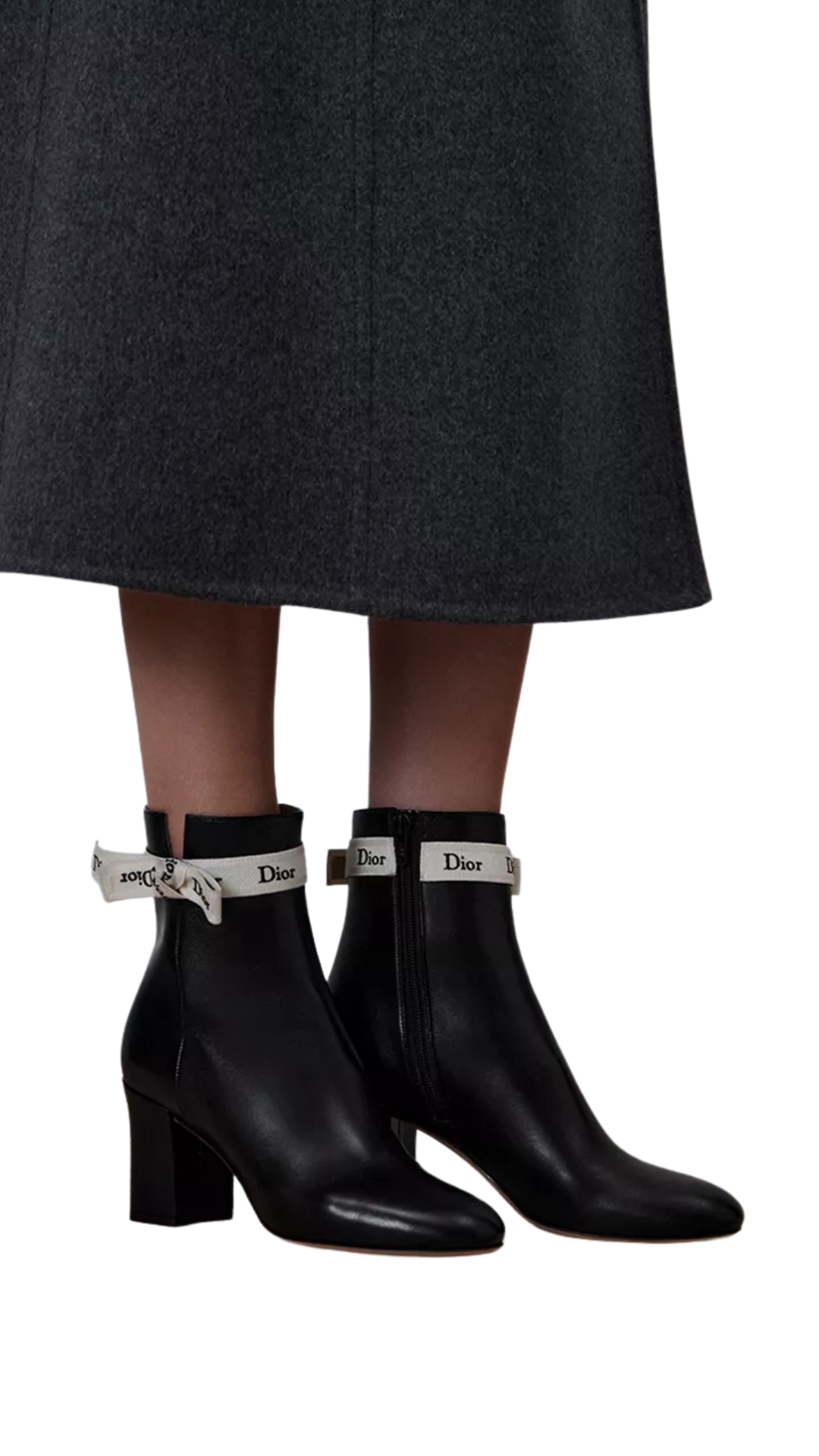 J'Adior Heeled Ankle Boot in Black Lambskin