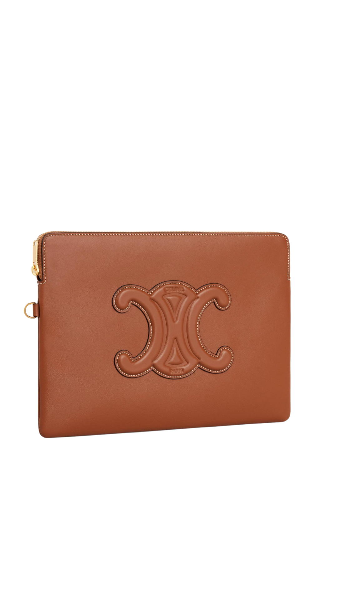 Small Pouch With Strap Cuir Triomphe in Tan