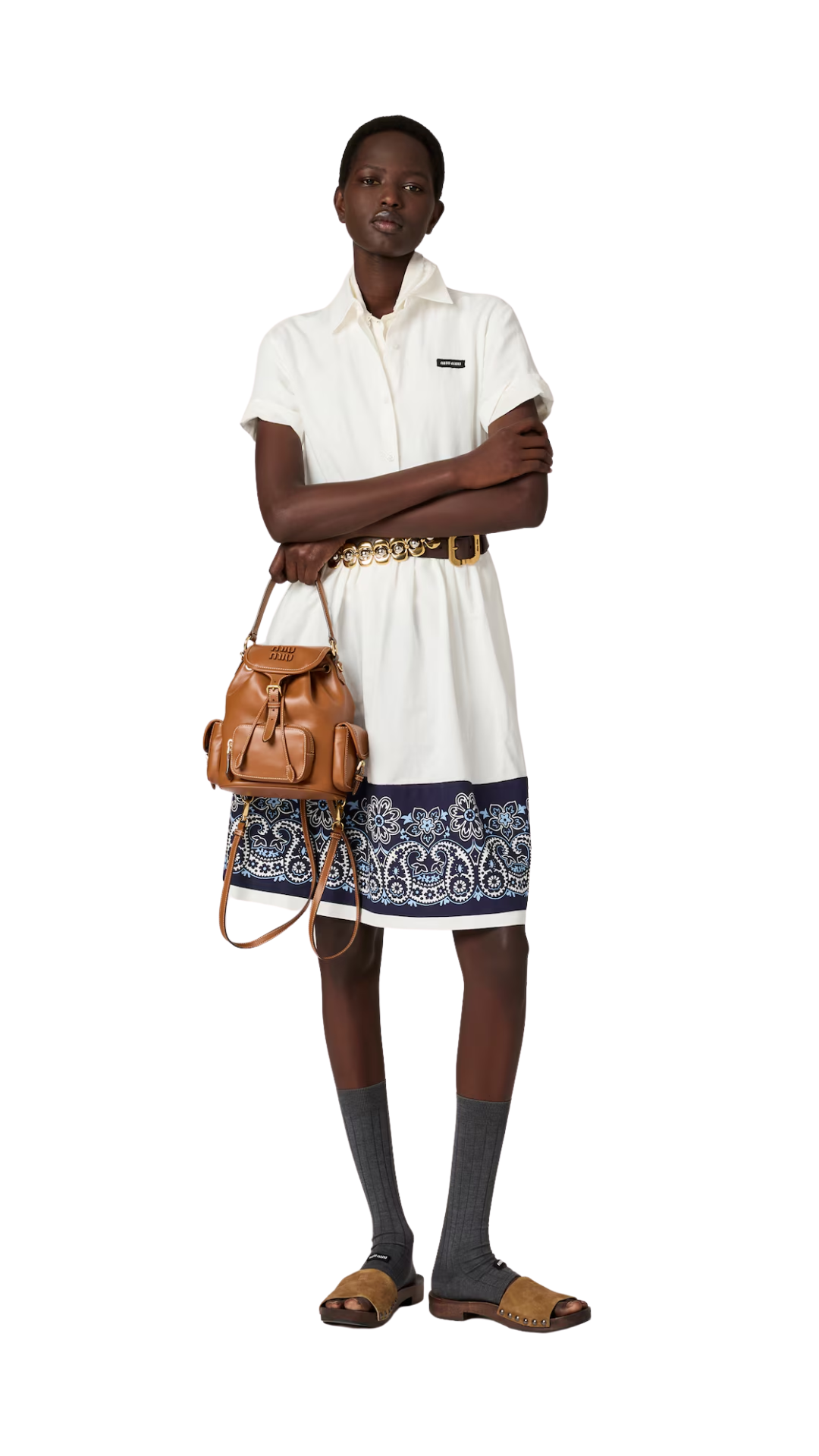 Leather Backpack in Cognac