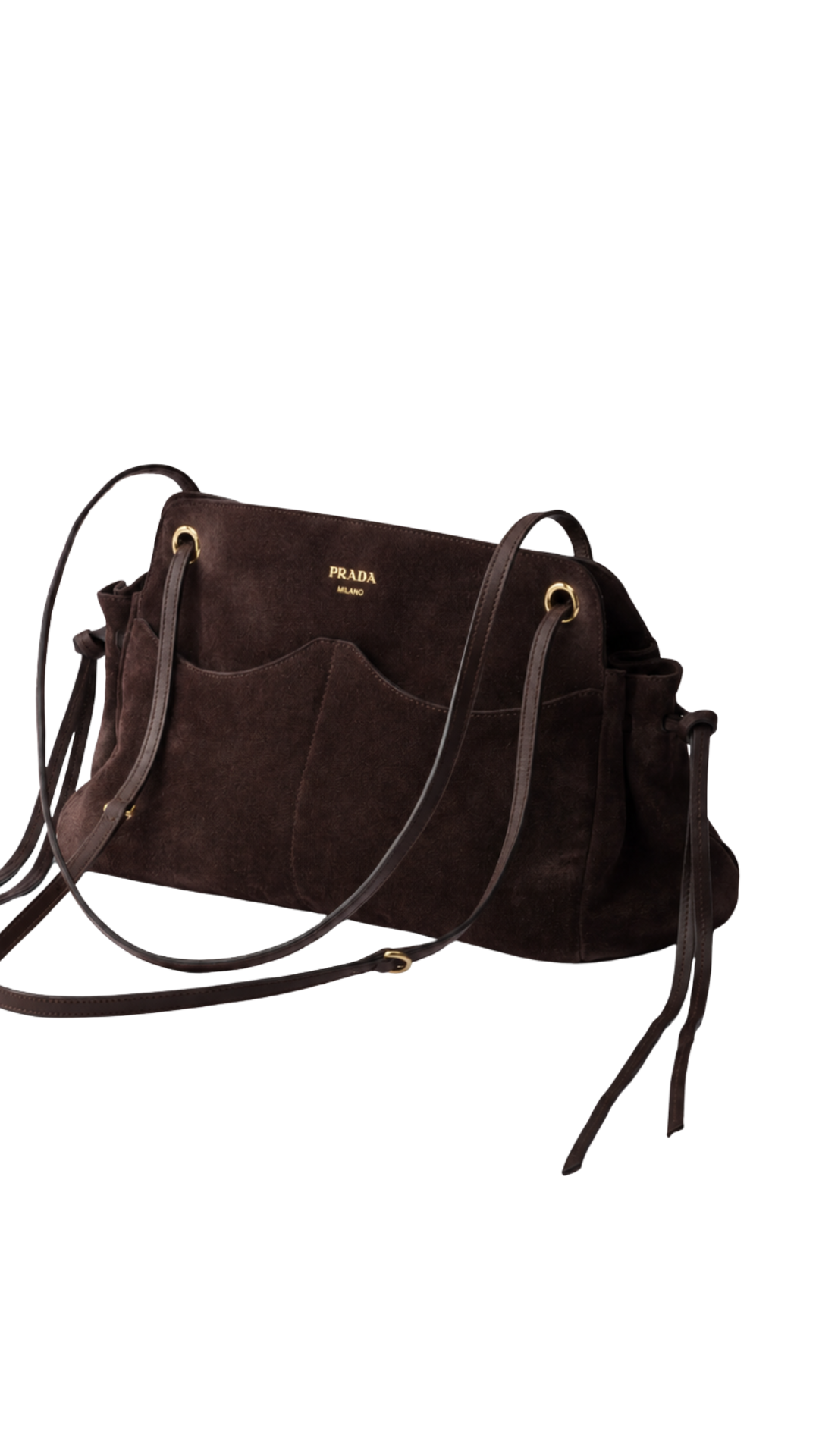 Prada Allusion Large Suede Tote Bag in Cocoa Brown