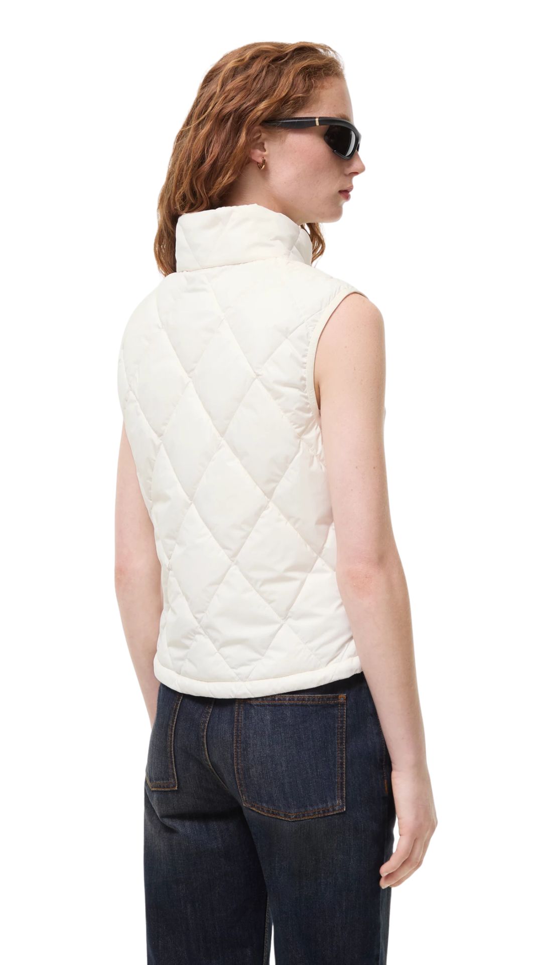 Packable Quilted Nylon Cheswick Gilet in Tundra White