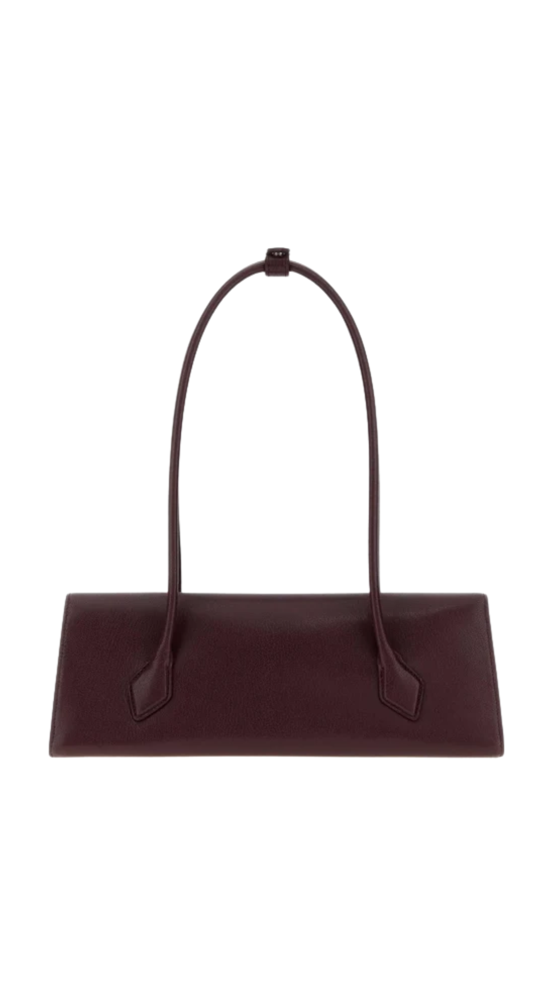 Le Teckel Flap Medium Bag in Burgundy Shiny Goatskin
