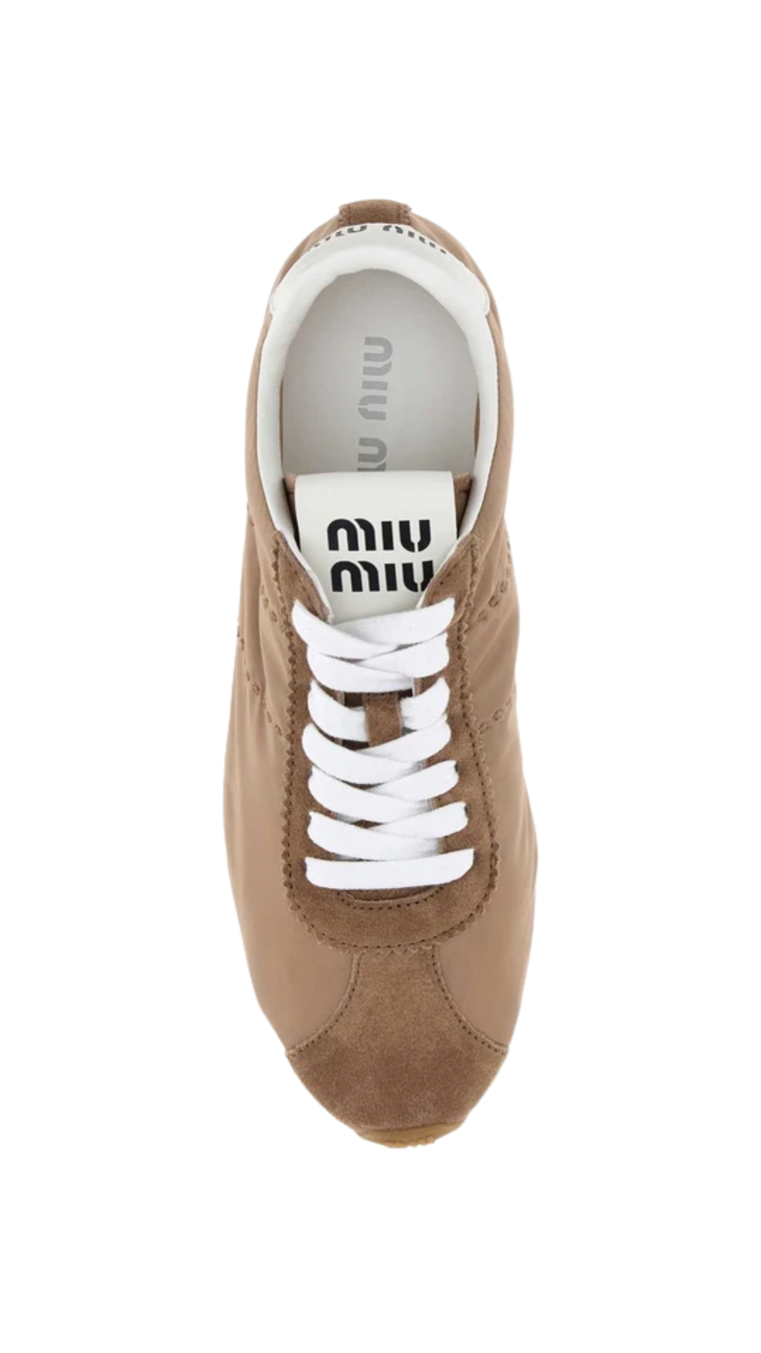 Plume Technical Fabric and Suede Sneakers in Khaki