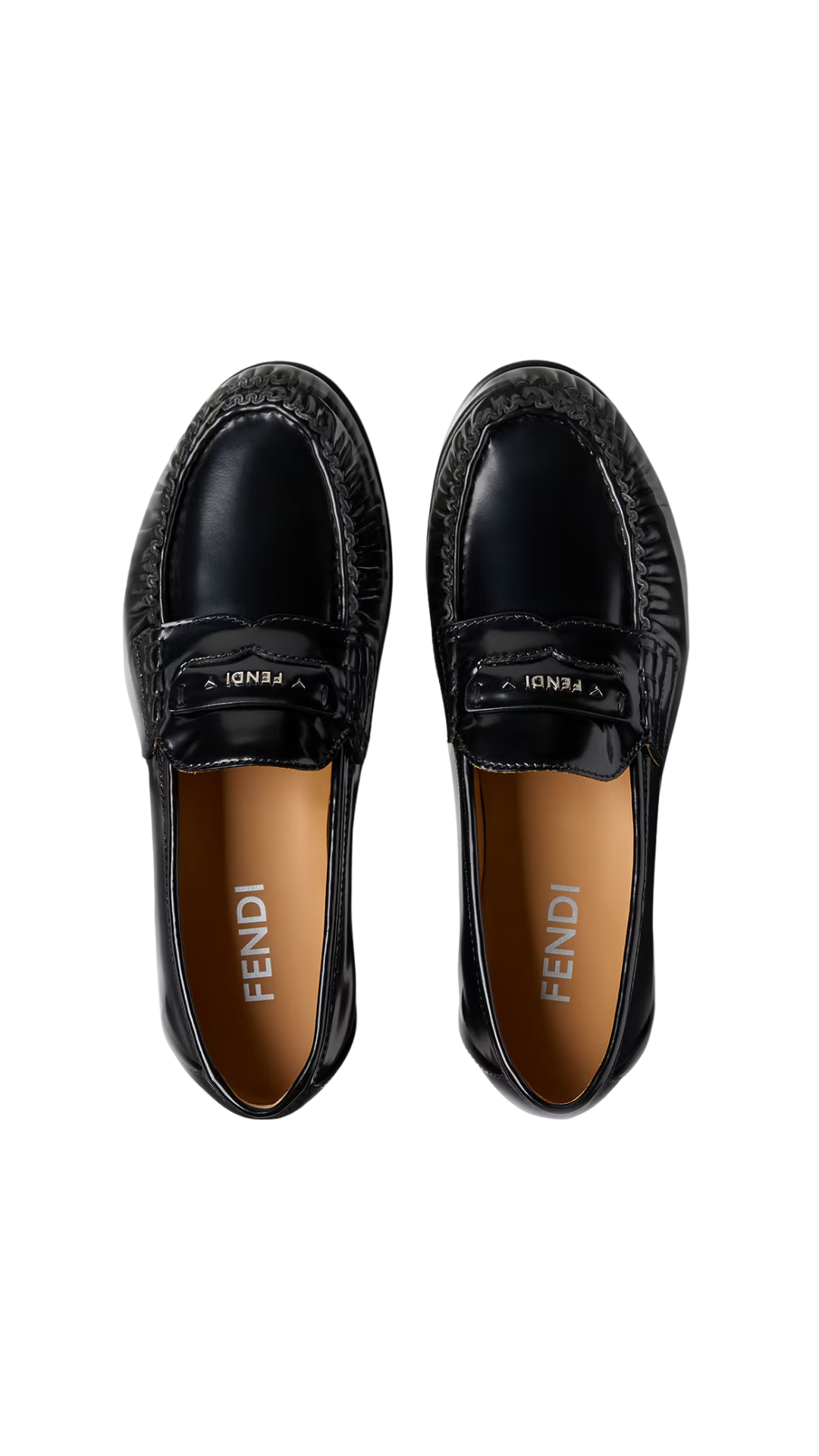 Fendi Scrunch in Black Leather Loafers