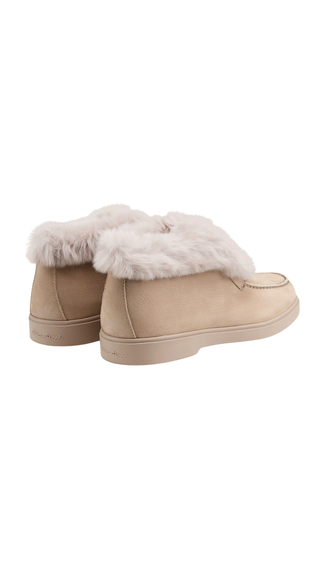 Dove Grey Suede Desert Boot with Fur