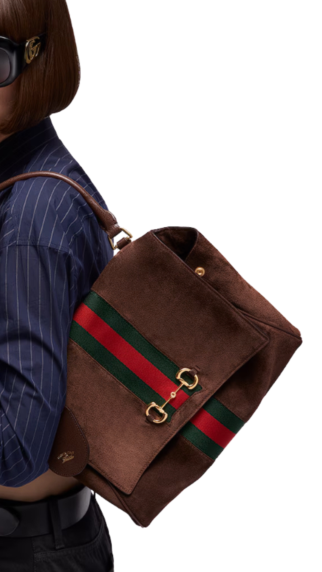 Paparazzo Medium Top Handle Bag in Brown Suede