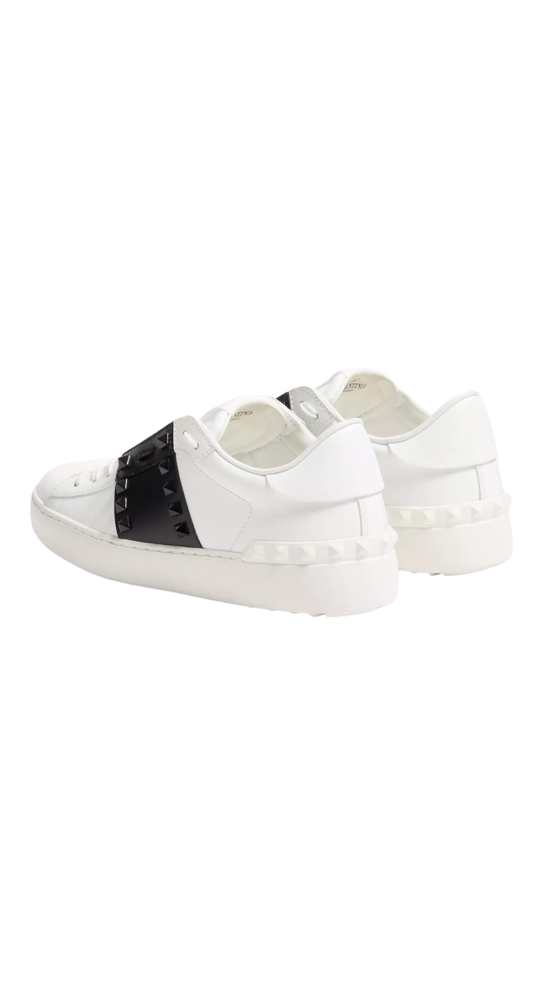 Rockstud Untitled Sneaker In Calfskin Leather With Tonal Studs
