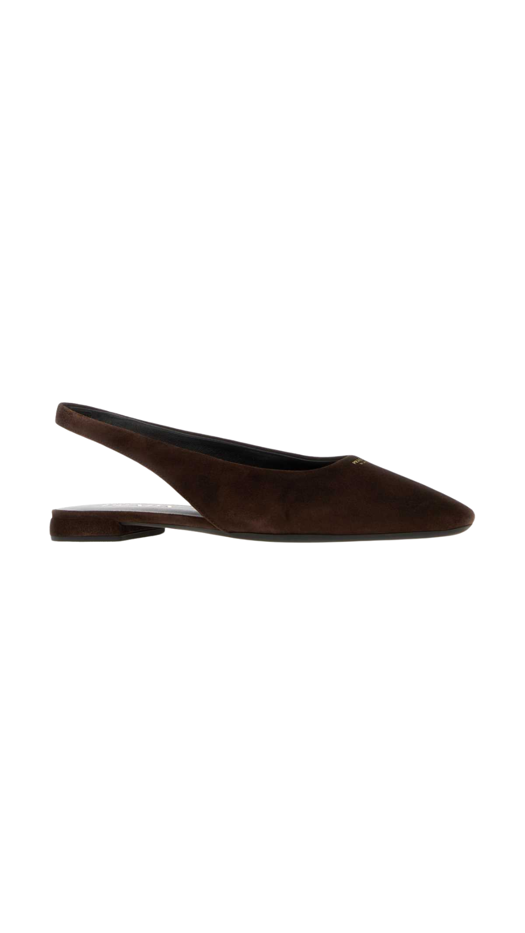 Suede Leather Ballerina Slingbacks in Brown
