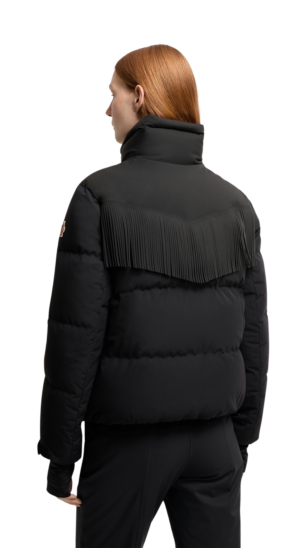 Bessin Fringed Insulated Ski Jacket in Black