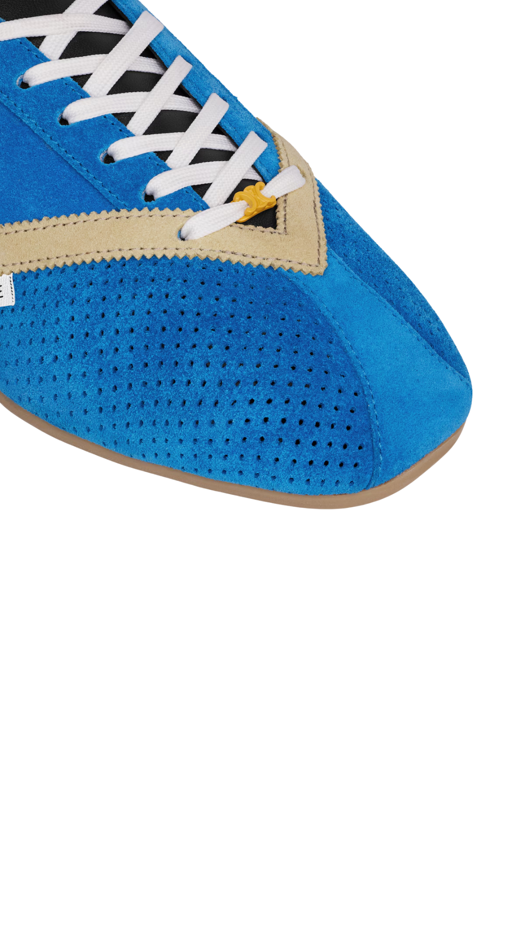 The Flat Sneaker in Blue/Ecru/White Suede Calfskin and Lambskin (Copia)