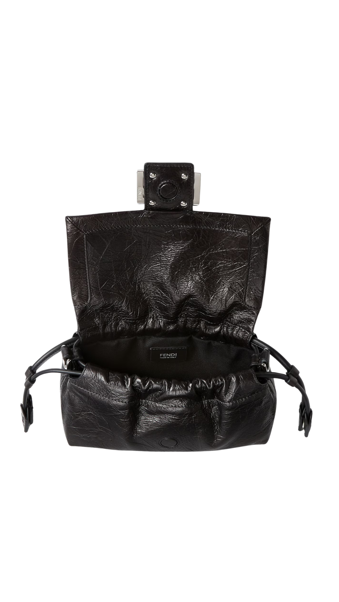 Baguette® Soft Small in Black Crackled Leather Mini-Bag