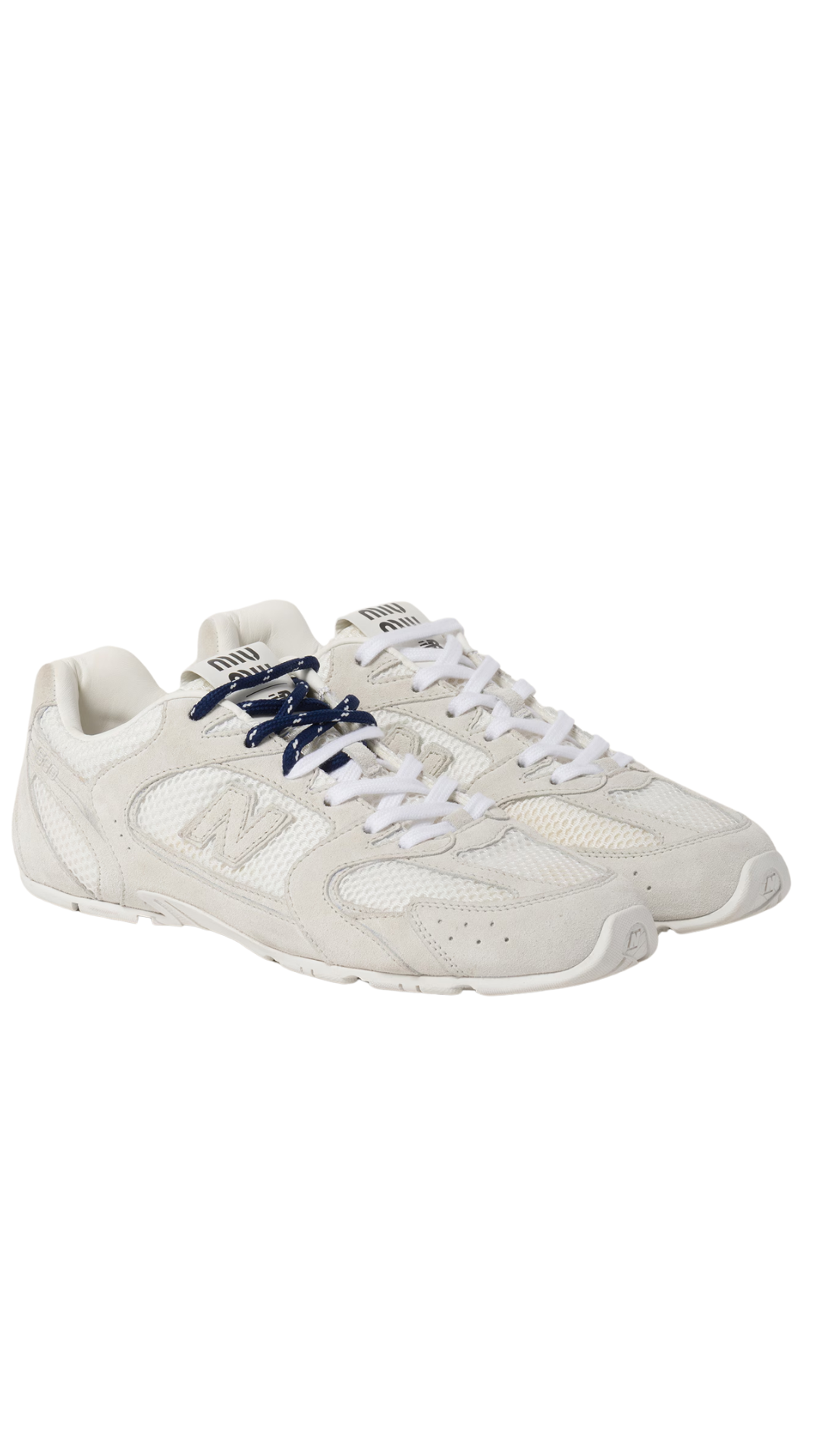 New Balance X Miu Miu 530 SL Suede and Mesh Sneakers in White