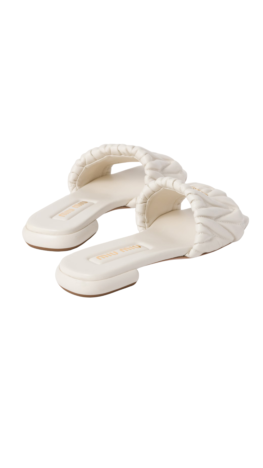 Matelassé Nappa Leather Slides in White