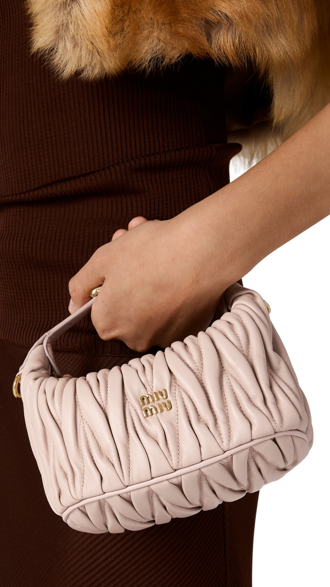 Matelassé in Powder Pink Nappa Leather Pouch
