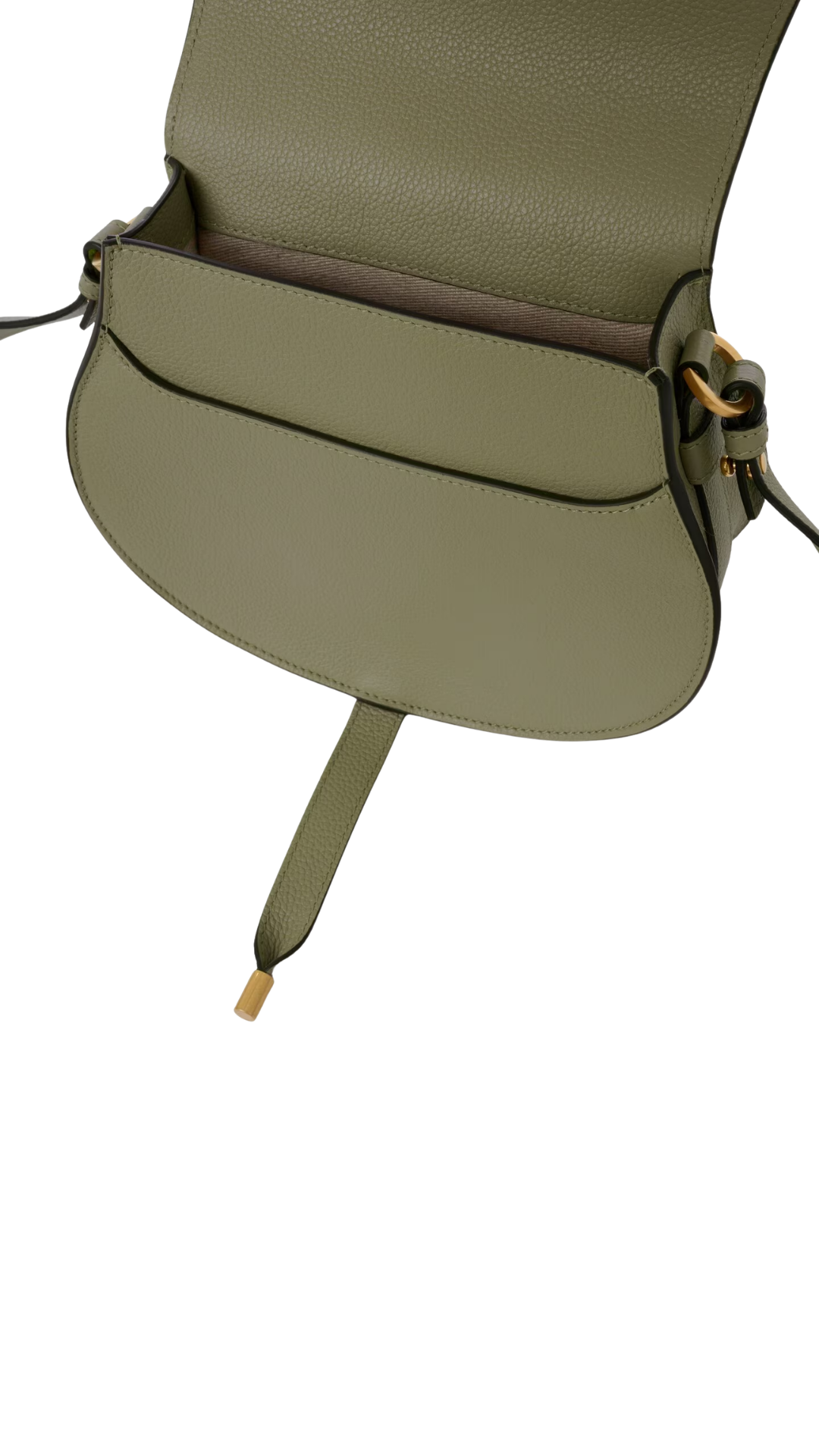 Marcie Saddle Bag In Aloe Green Grained Leather
