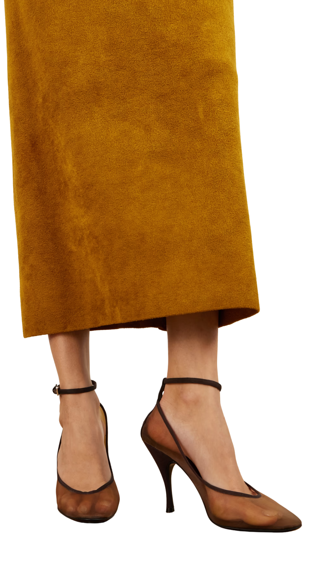 Strappy Pumps in Brown Mesh