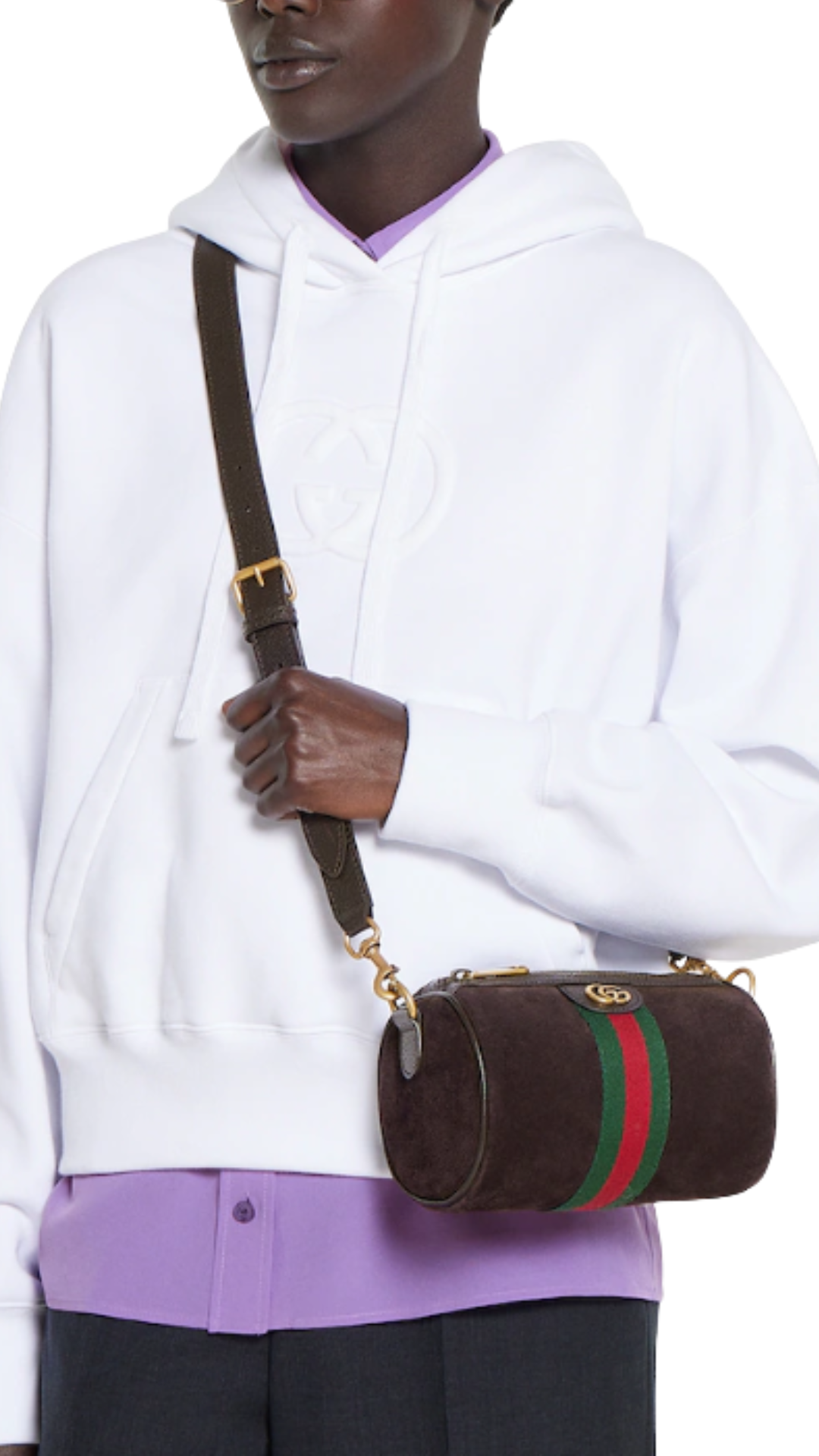 Ophidia Mini Bag in Dark Brown Suede