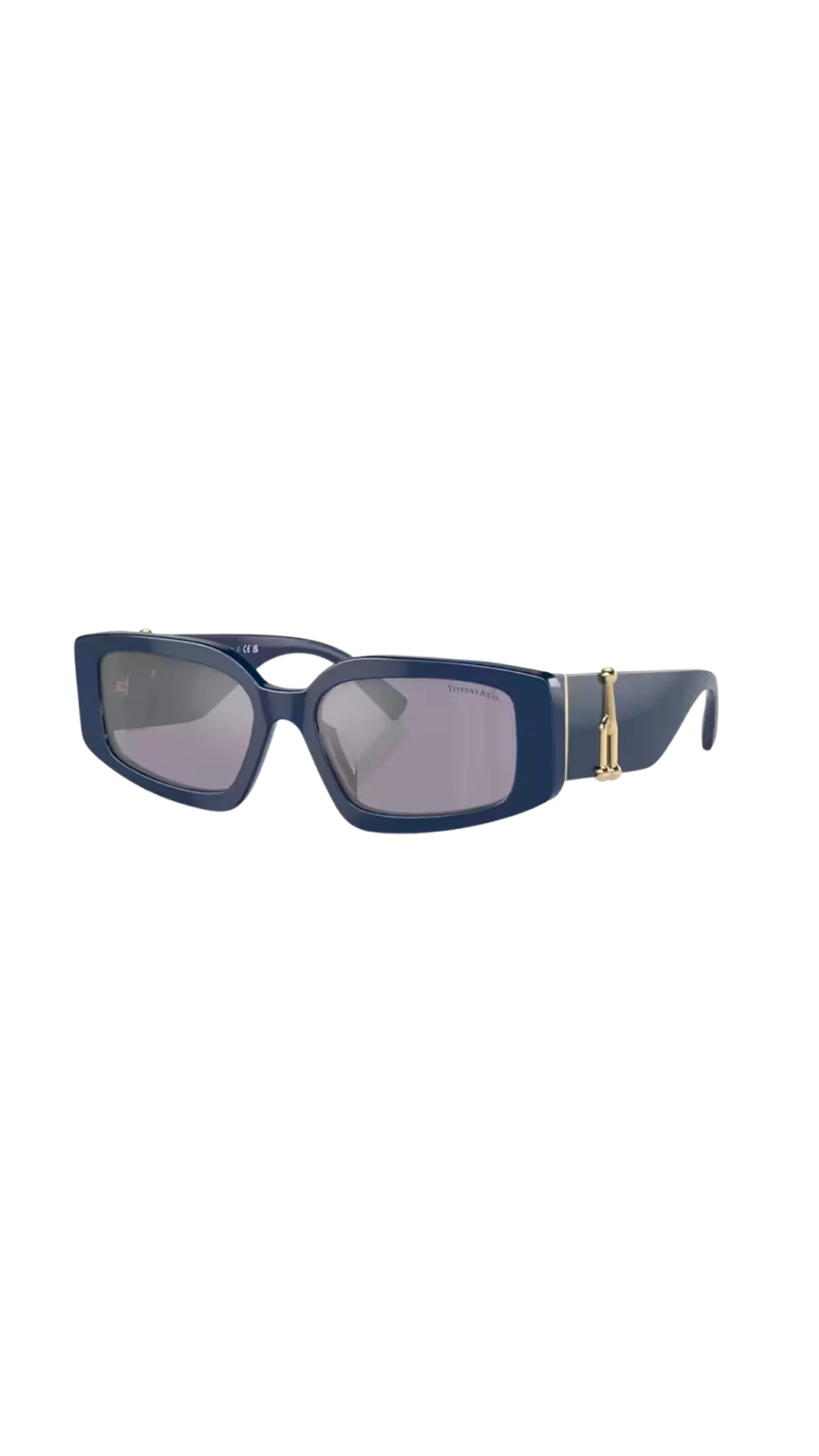 Sunglasses in Black Acetate with Blue Lenses