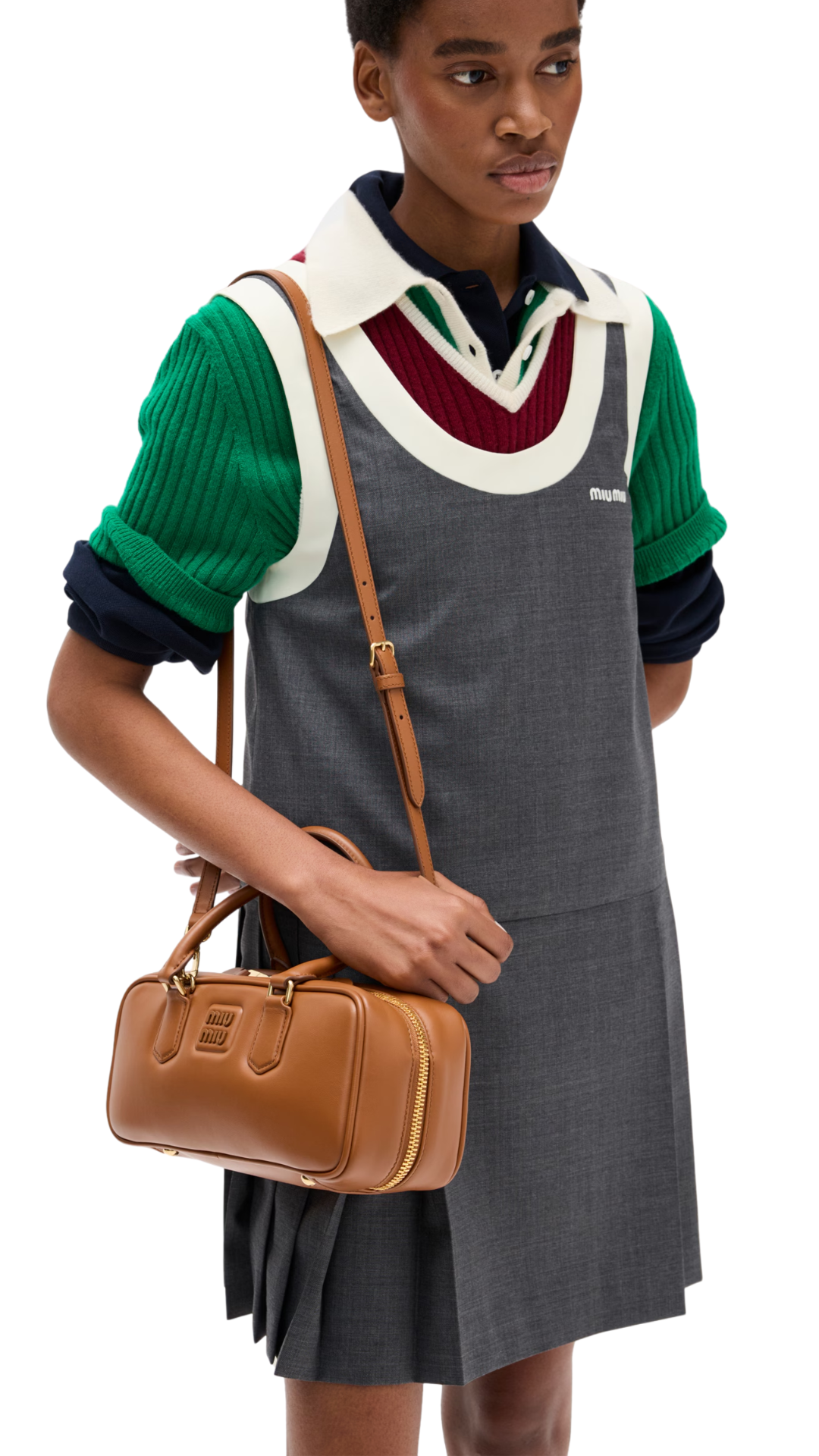 Arcadie Leather Bag in Cognac