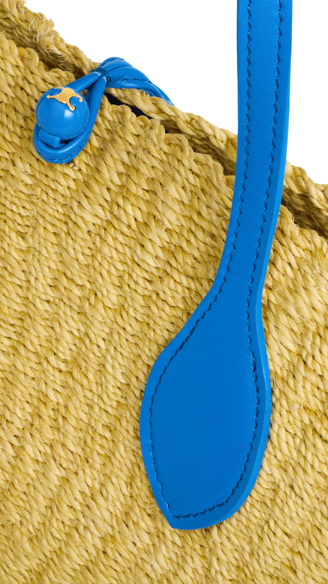 Small Triomphe Beads Basket in Natural/Ultra Blue