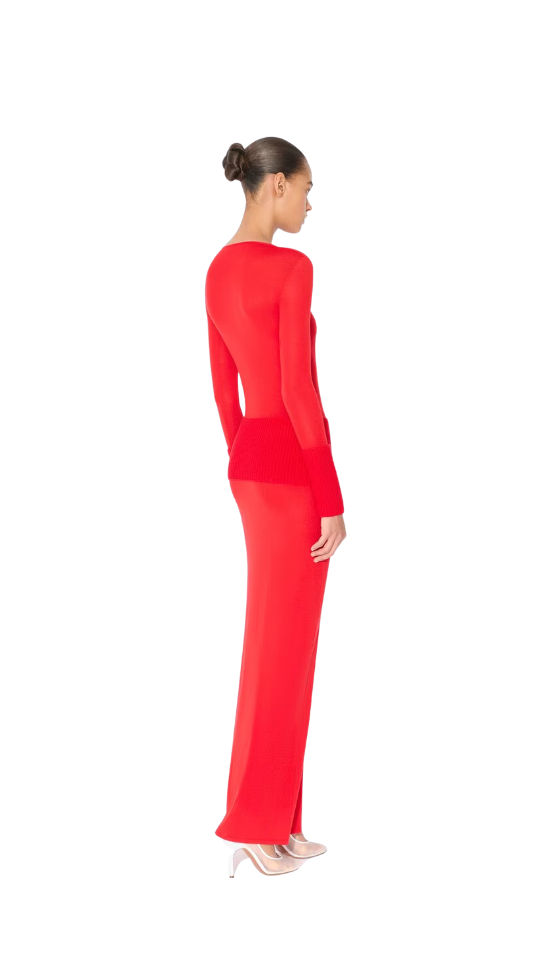 Merino Bodycon Dress in Red