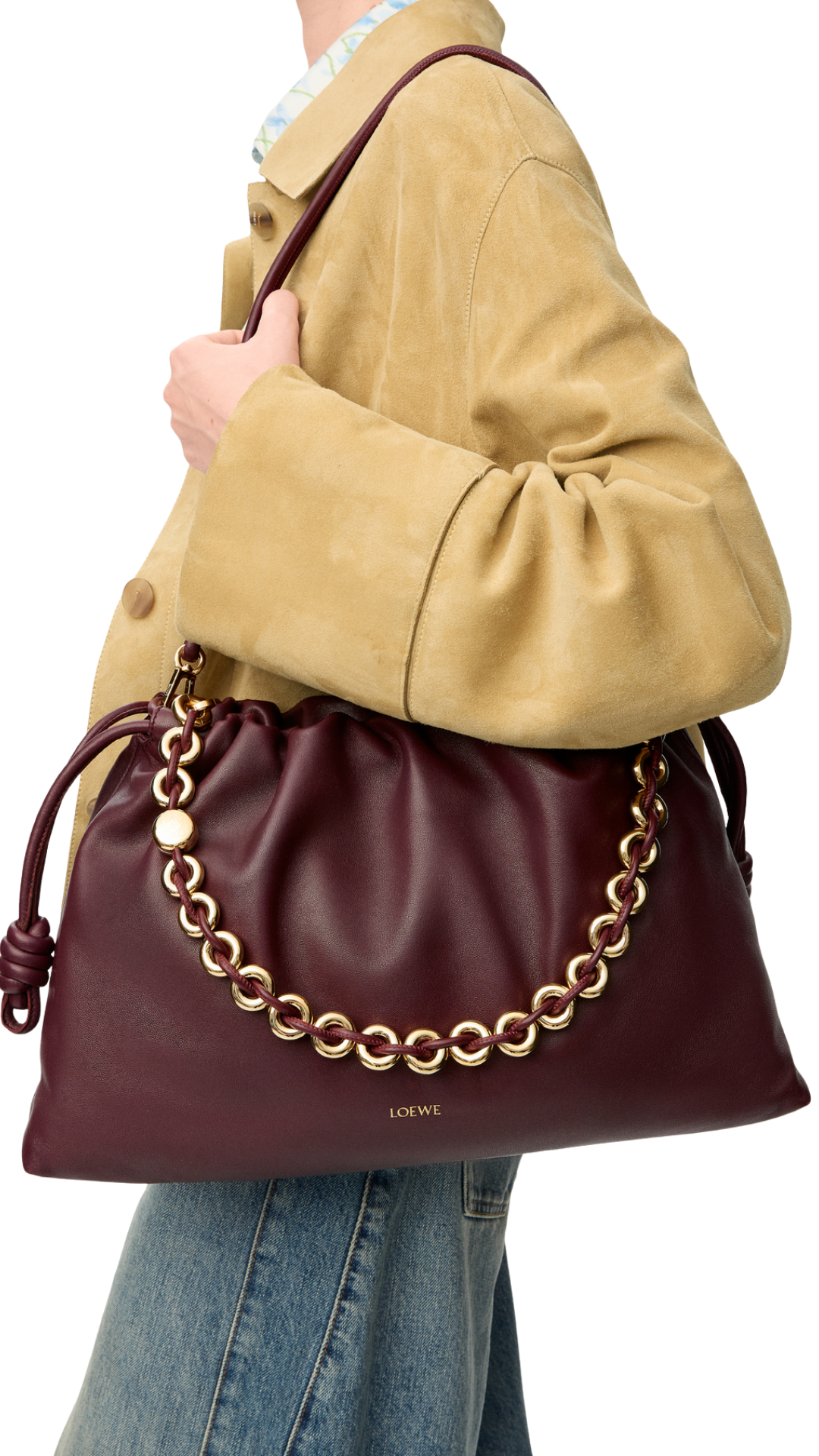 Large Flamenco Purse in Dark Burgundy Mellow Nappa Lambskin