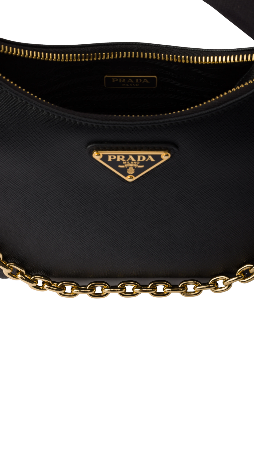 Re-Edition 2005 Saffiano Leather Bag in Black