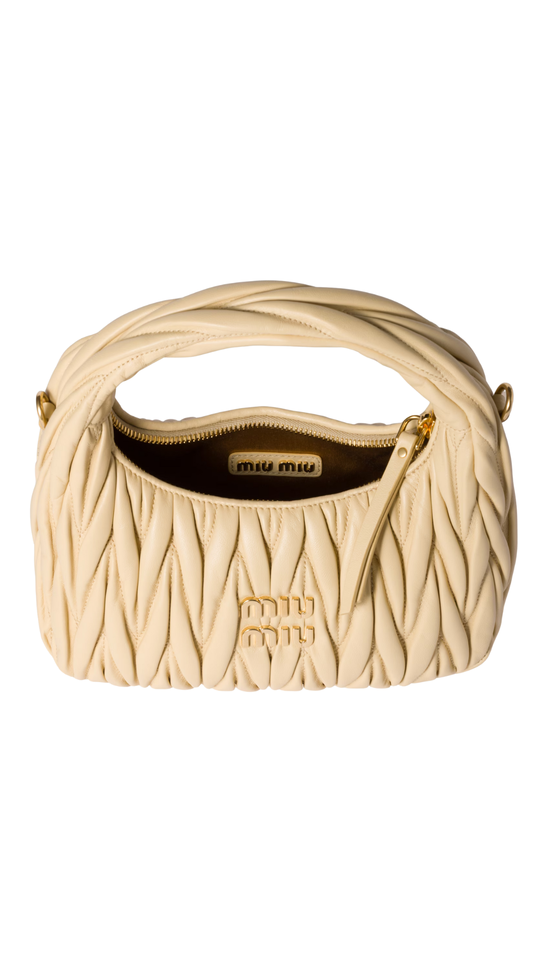 Bolso hobo Small Wander en piel napa matelassé verde soja