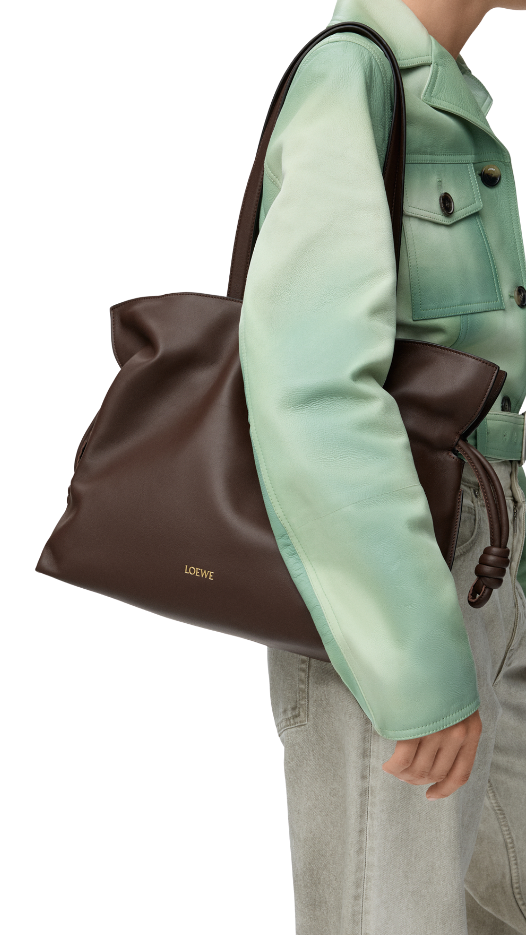 Large Flamenco Clutch in Chocolate Nappa Calfskin