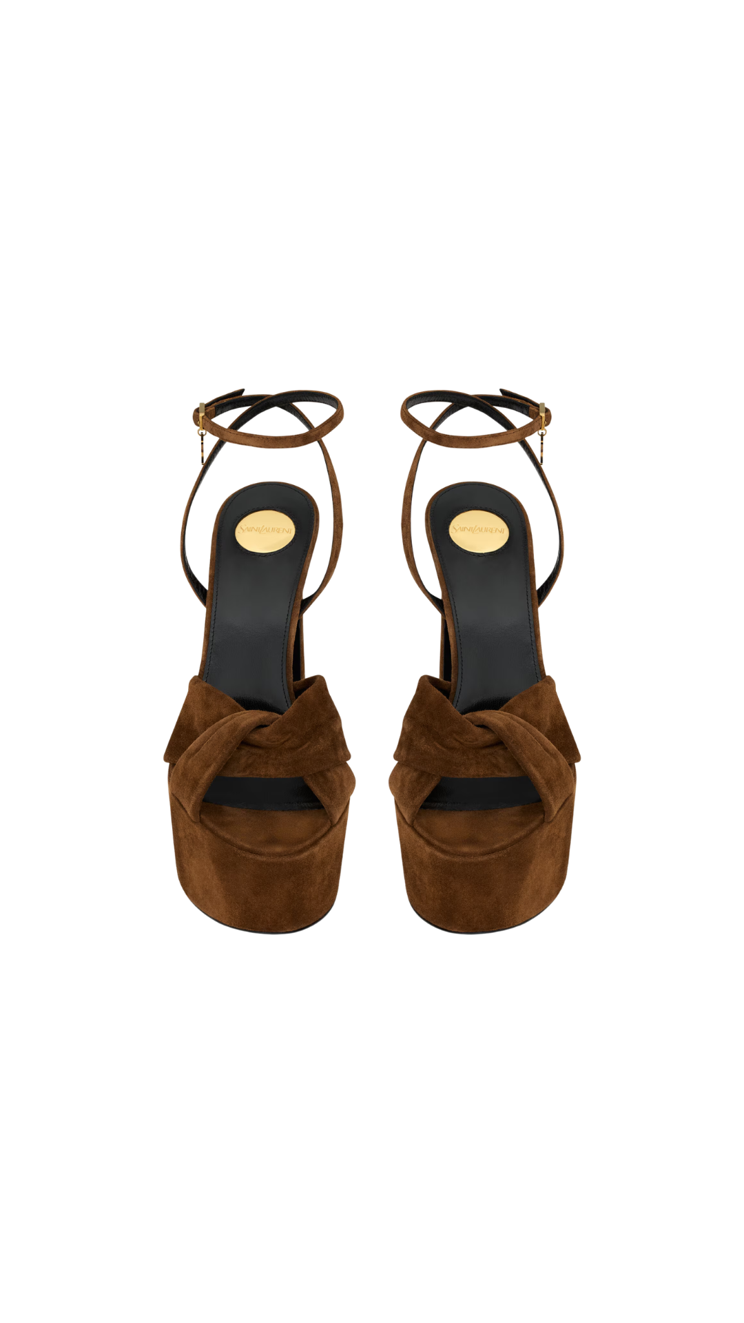 Franciane Platform Sandals In Dark Havana Suede